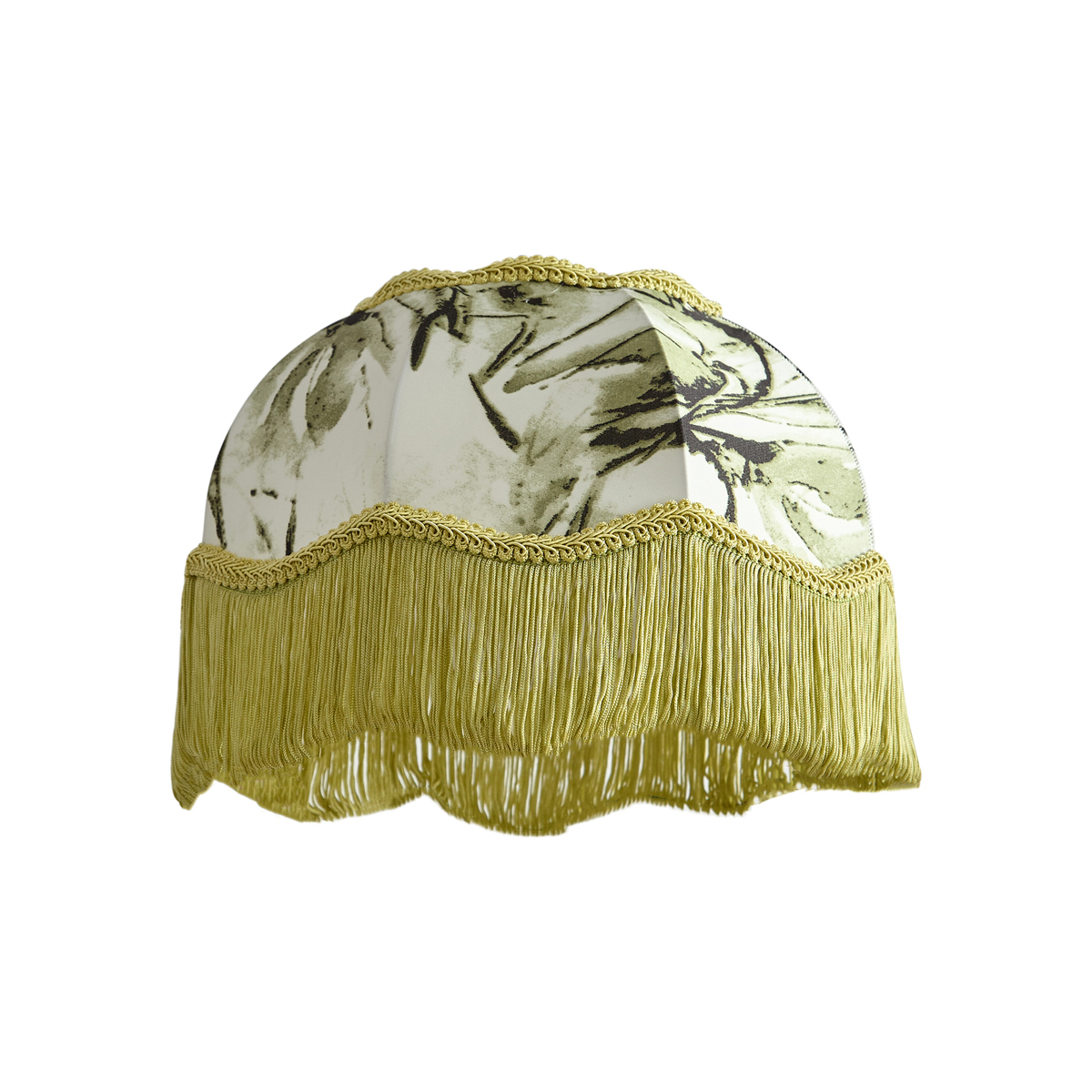 Szövet lámpaernyő levélmintával, fehér belsővel 31,5/15/14 - Heritage