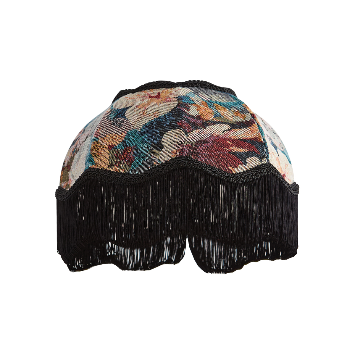 Szövet lámpaernyő virágmintával, fehér belsővel 31,5/15/14 - Heritage