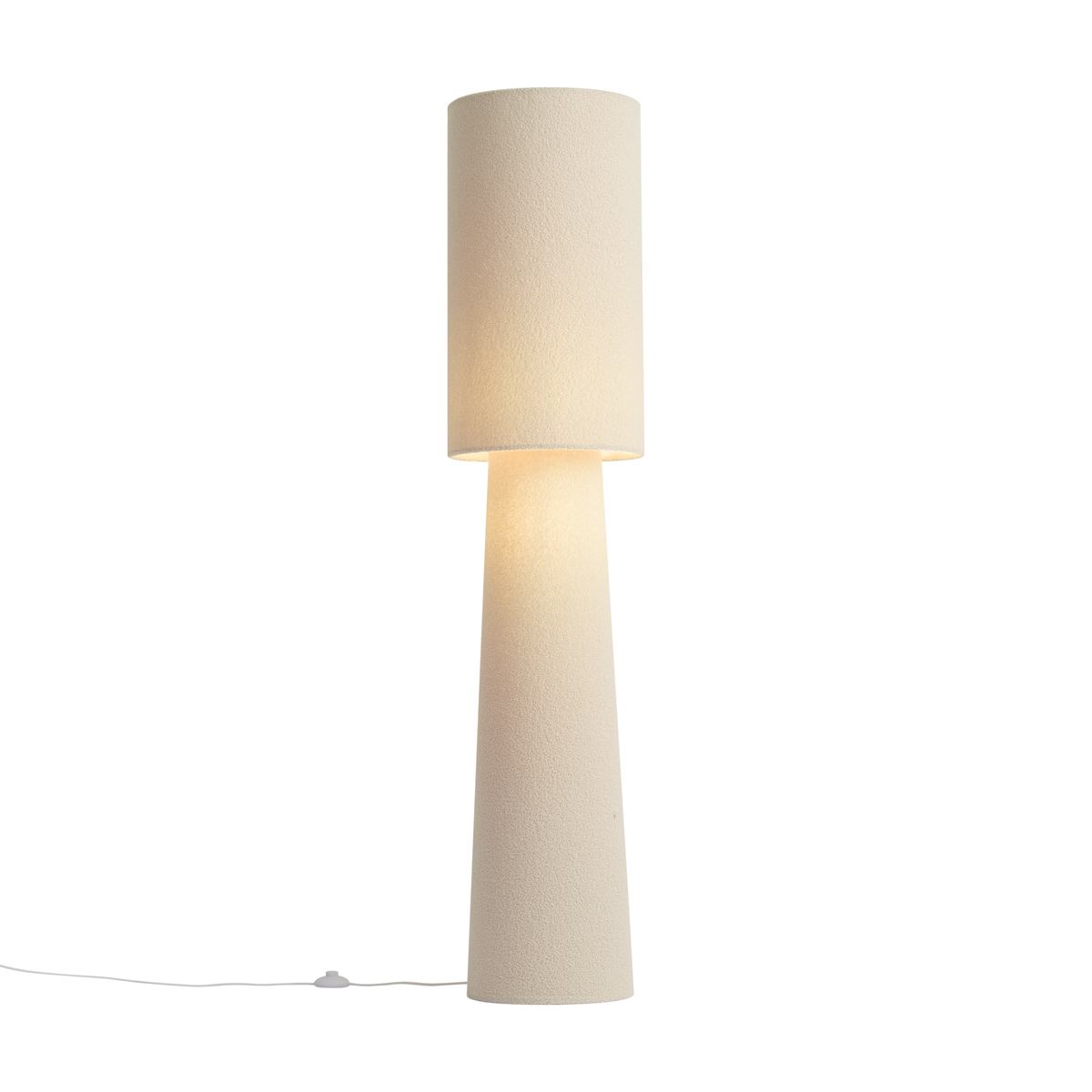 Japandi stojacia lampa béžová látka Teddy 2-svetlá - Trompet