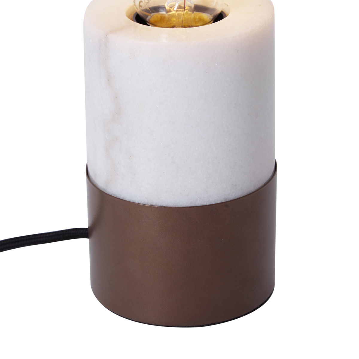 Lampada da tavolo moderna bronzo con marmo bianco - Marissa