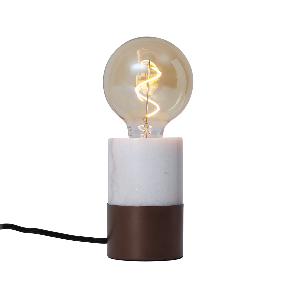 Lampada da tavolo moderna bronzo con marmo bianco - Marissa