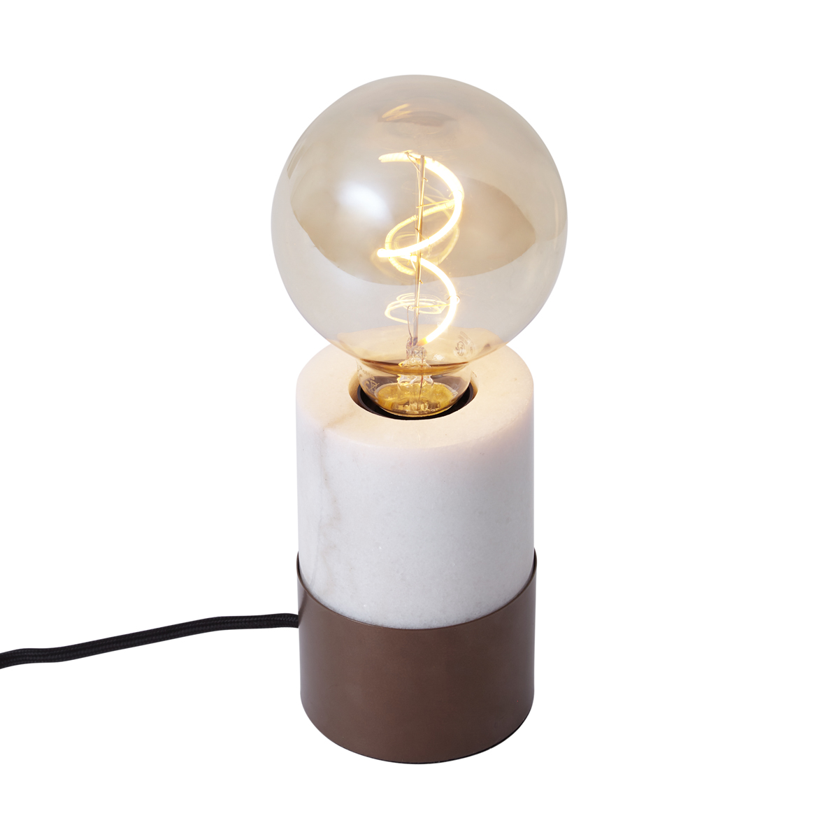 Lampada da tavolo moderna bronzo con marmo bianco - Marissa