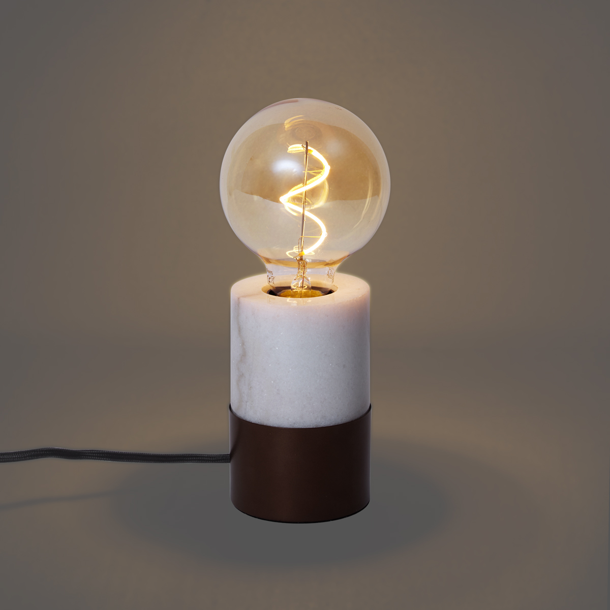 Lampada da tavolo moderna bronzo con marmo bianco - Marissa