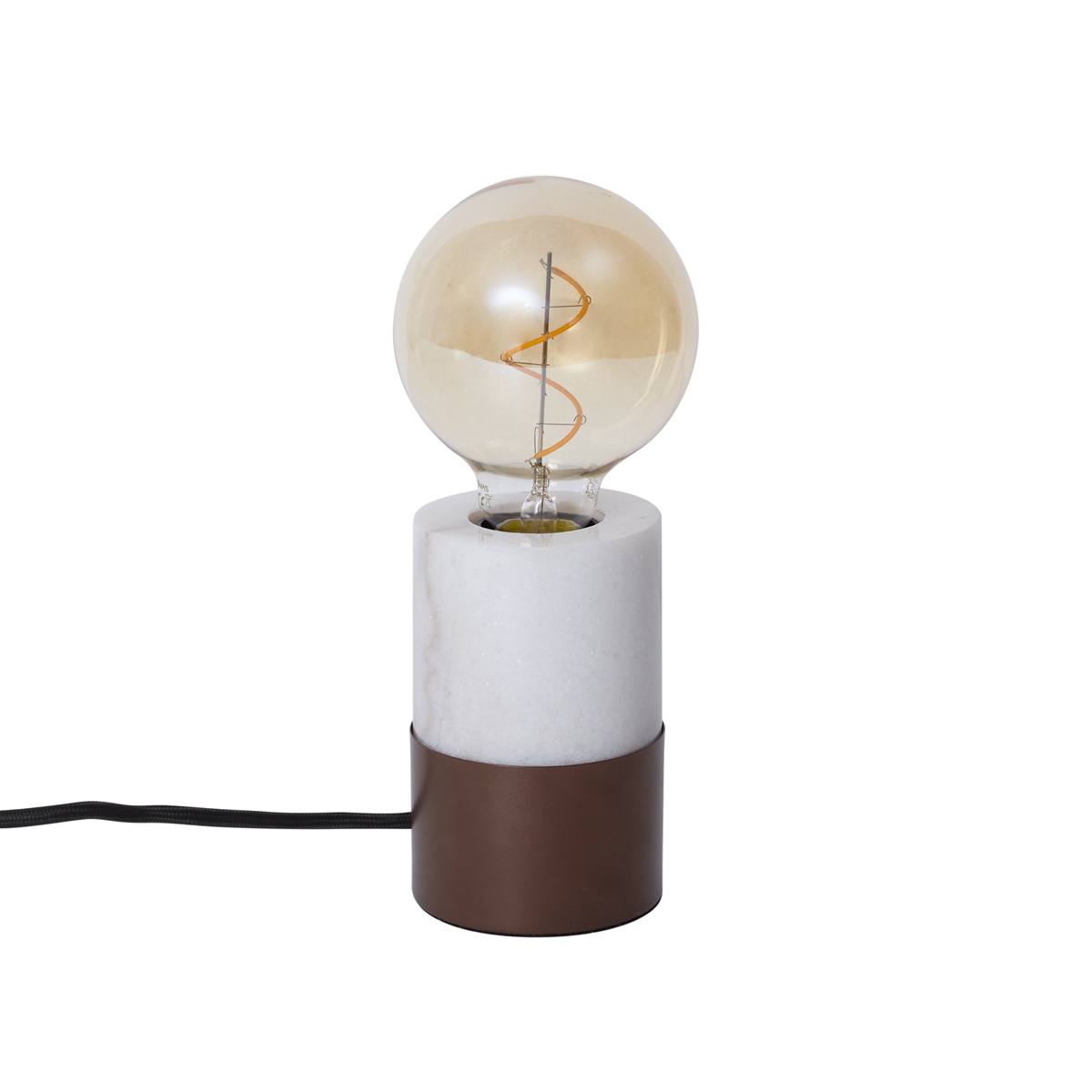 Lampada da tavolo moderna bronzo con marmo bianco - Marissa