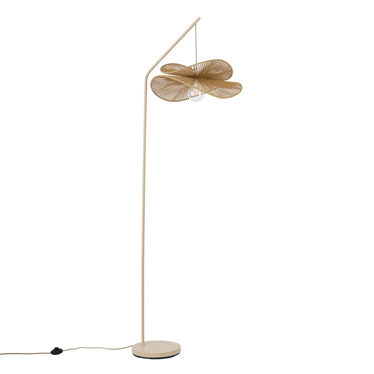 Art Deco stojací lampa béžová s béžovým stínidlem - Nest