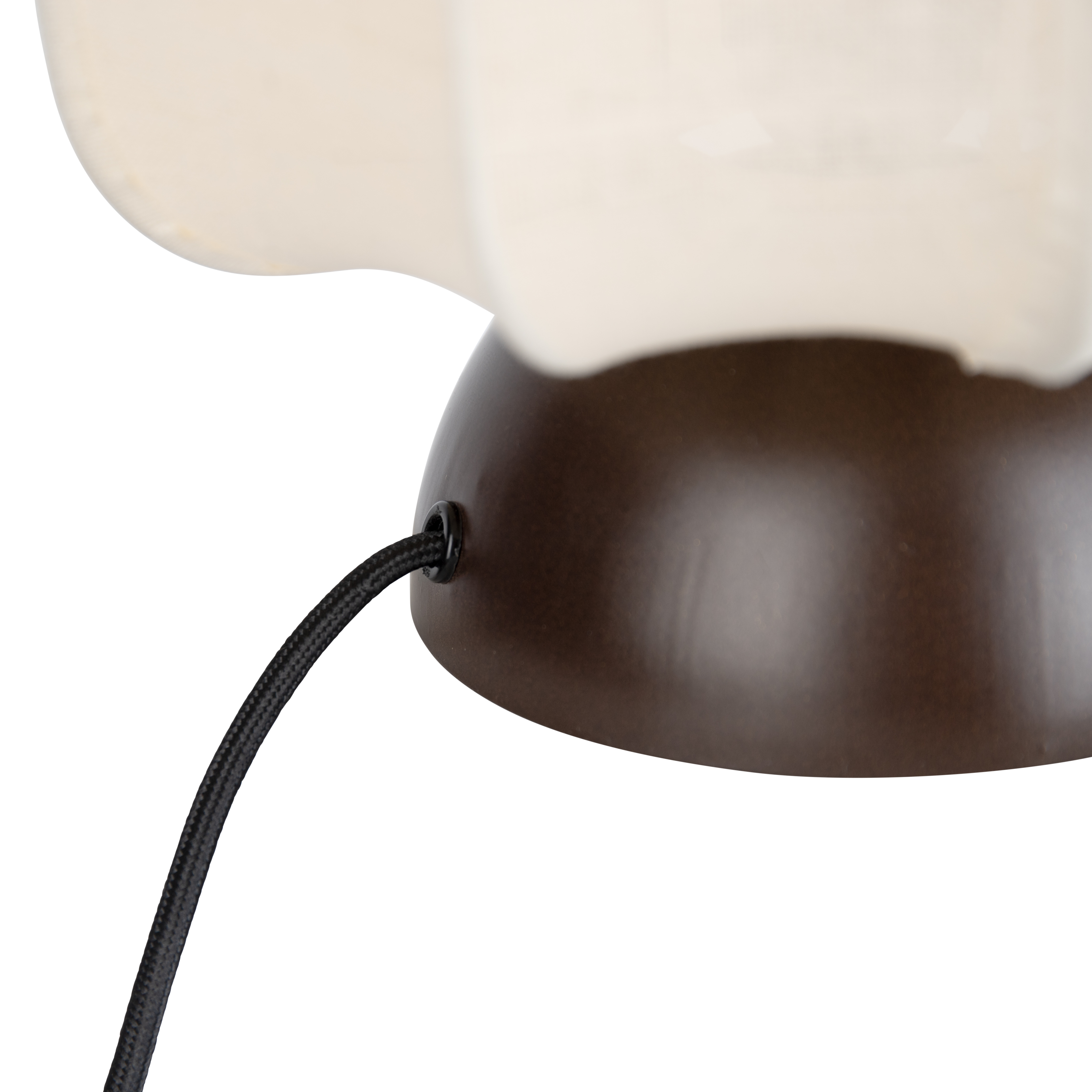 Lampe de table Japandi bronze foncé avec abat-jour beige - Nori