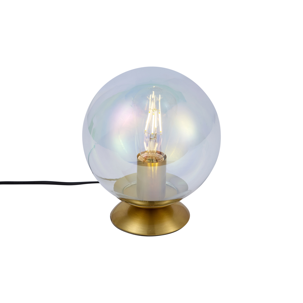 Art Deco asztali lámpa sárgaréz szivárványos füstüveggel - Pallon