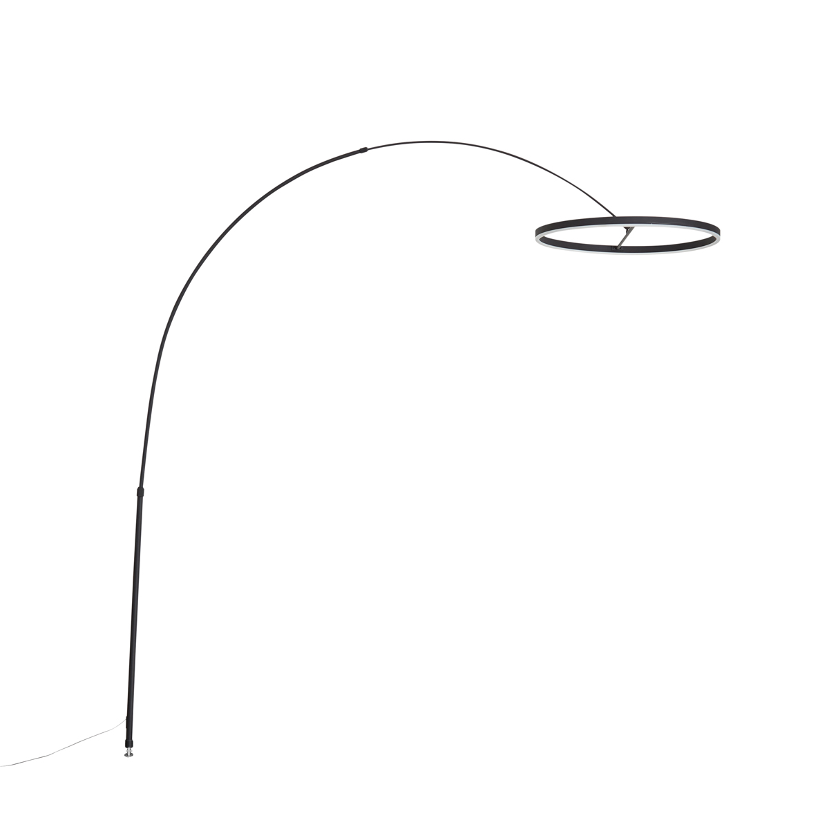 Designová oblouková stojací lampa černá vč. LED 3-stupňové stmívání - Anello
