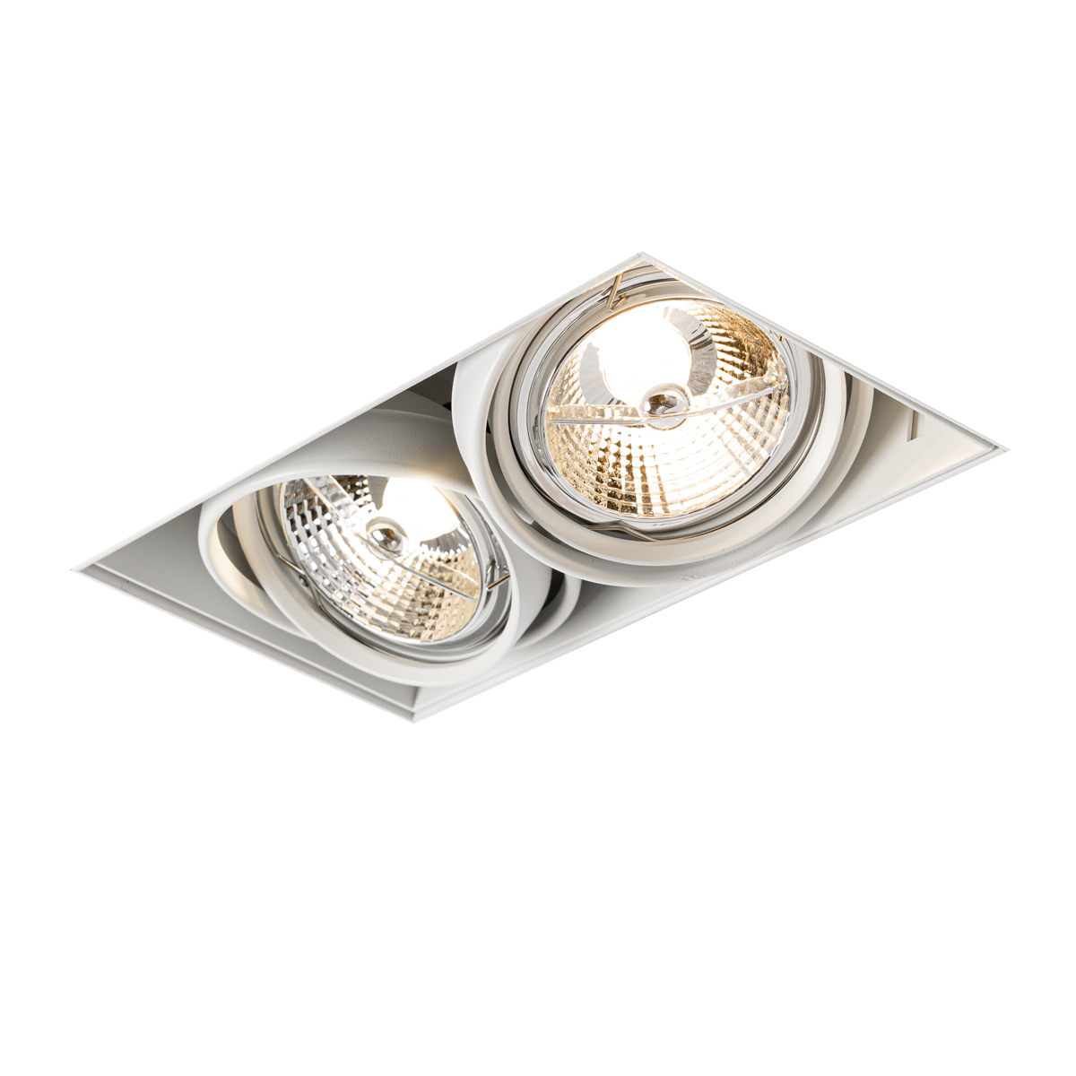 Juego de 6 focos empotrables blancos GU10 70mm 2-luces sin borde - Oneon