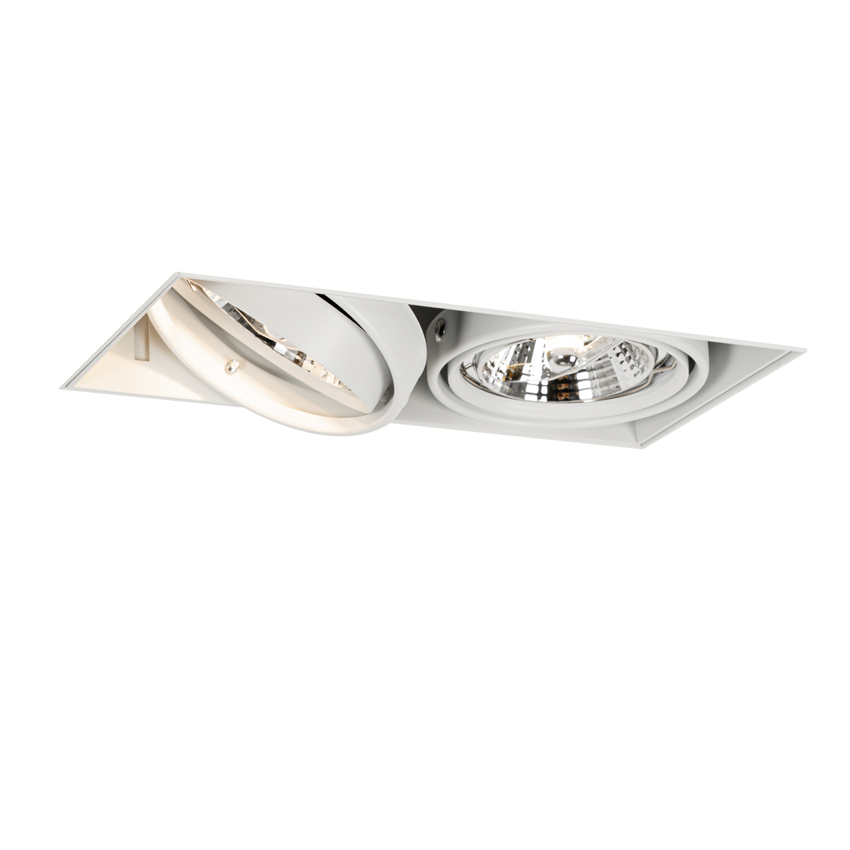 Juego de 6 focos empotrables blancos GU10 70mm 2-luces sin borde - Oneon