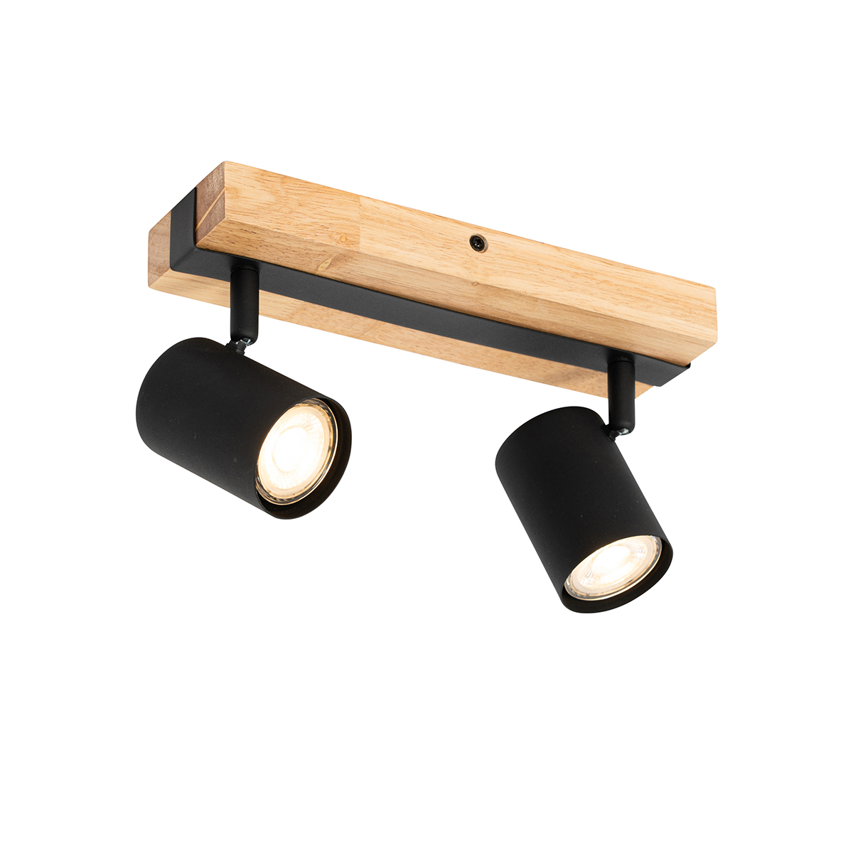 Inteligentný stropný reflektor čierny s drevom 2-svetelný nastaviteľný vrátane Wifi GU10 50mm - Jeana