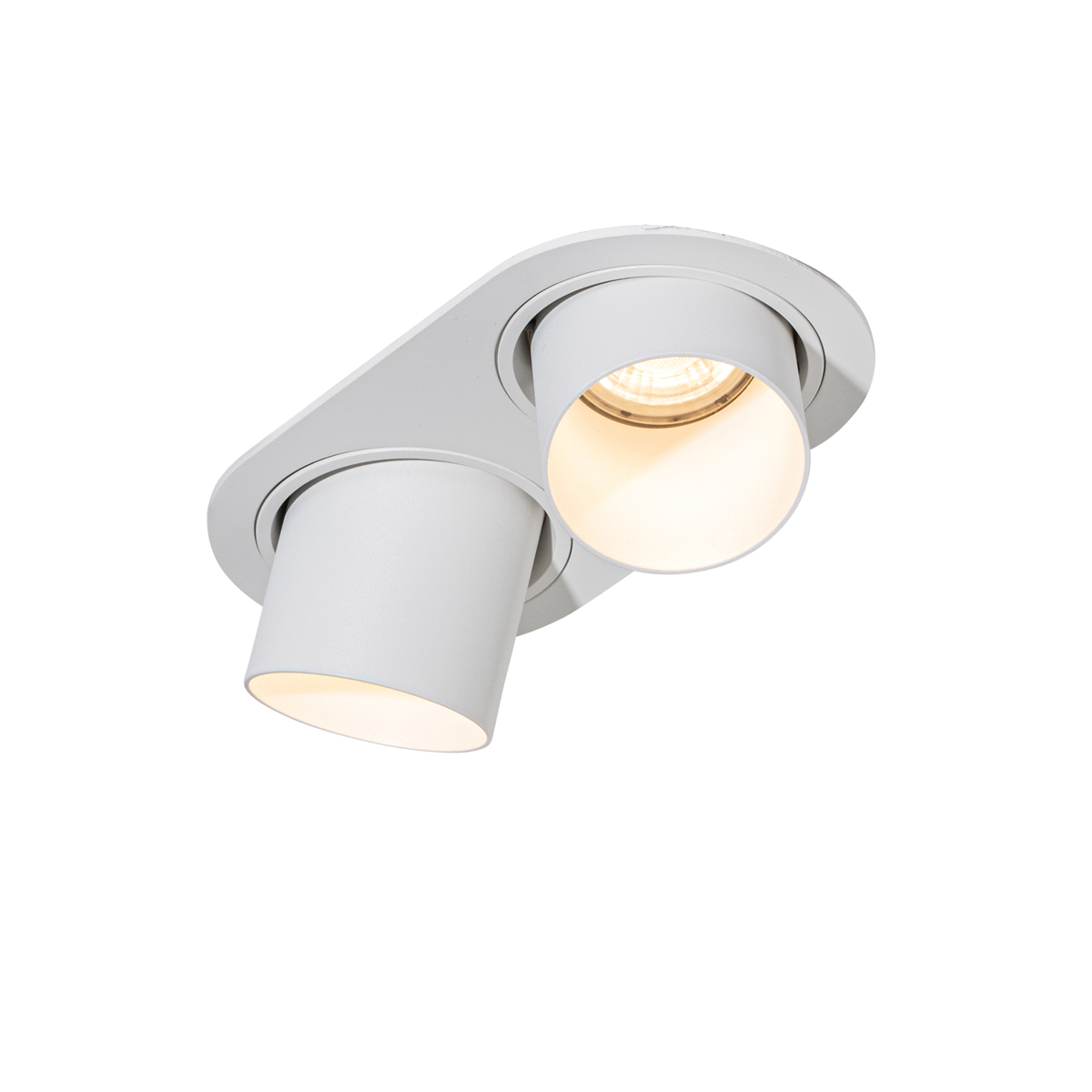 Ensemble de 6 spots encastrables blancs GU10 50mm 2 lumières - Installa