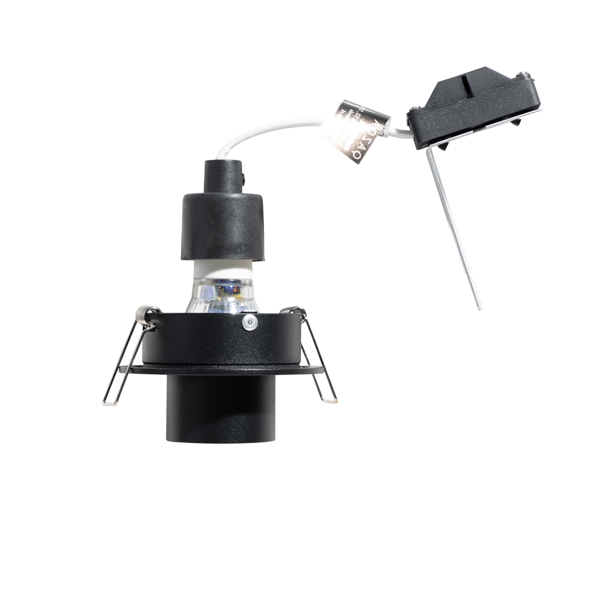 Set of 6 Recessed Spotlights Black GU10 35mm Round Tiltable - Installa