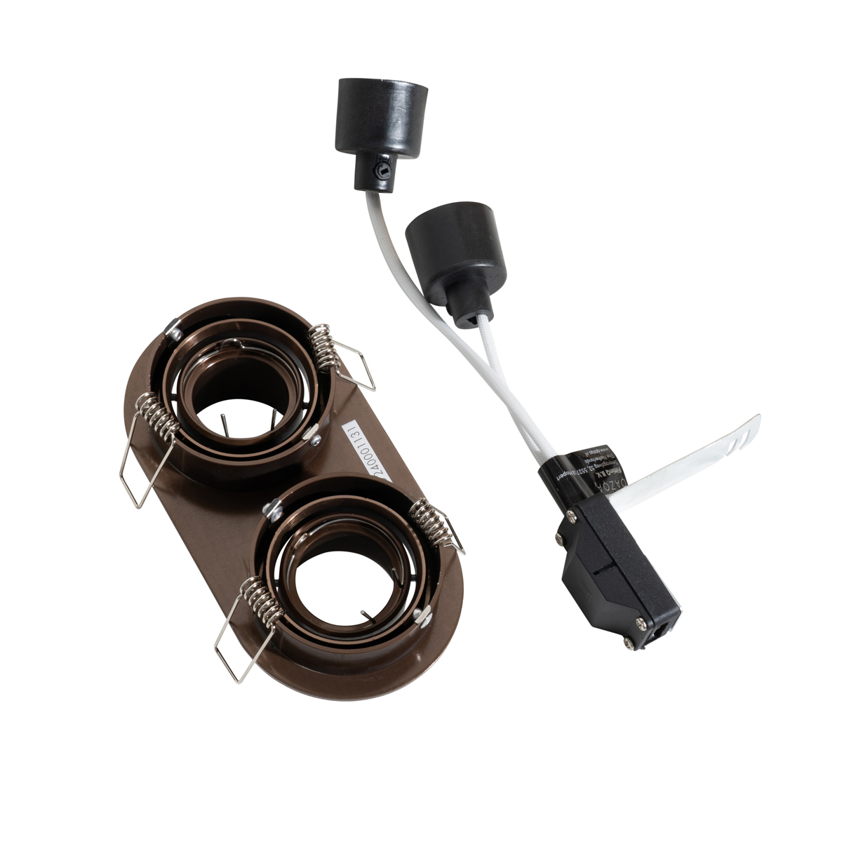 Ensemble de 6 spots encastrables bronze foncé GU10 35mm inclinables 2 lumières - Installa