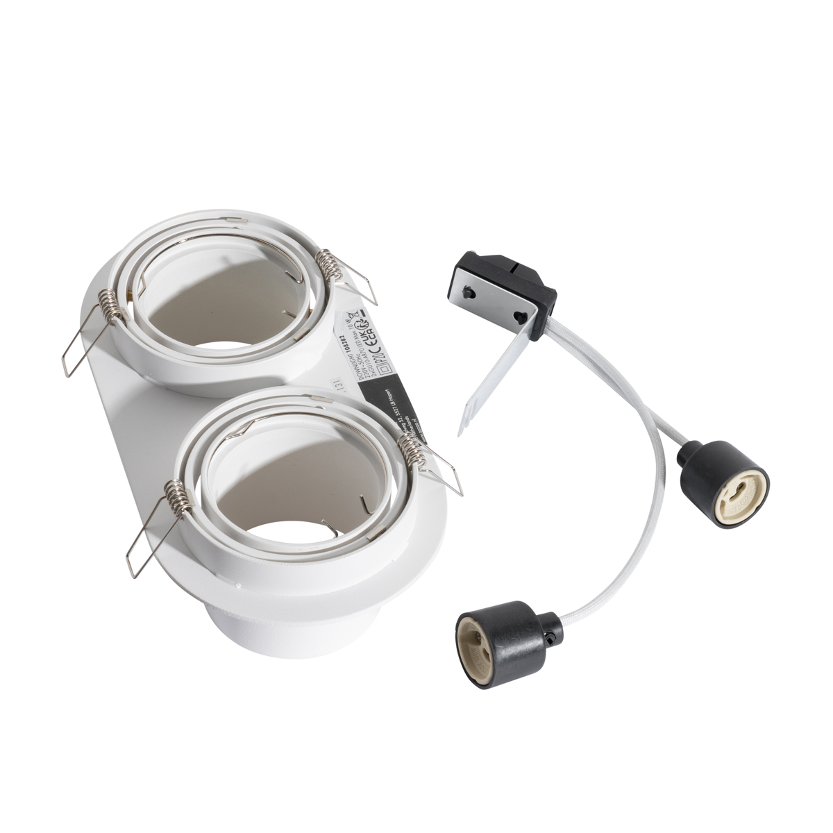 Set of 6 Recessed Spotlights White GU10 70mm Tiltable 2-Light - Installa