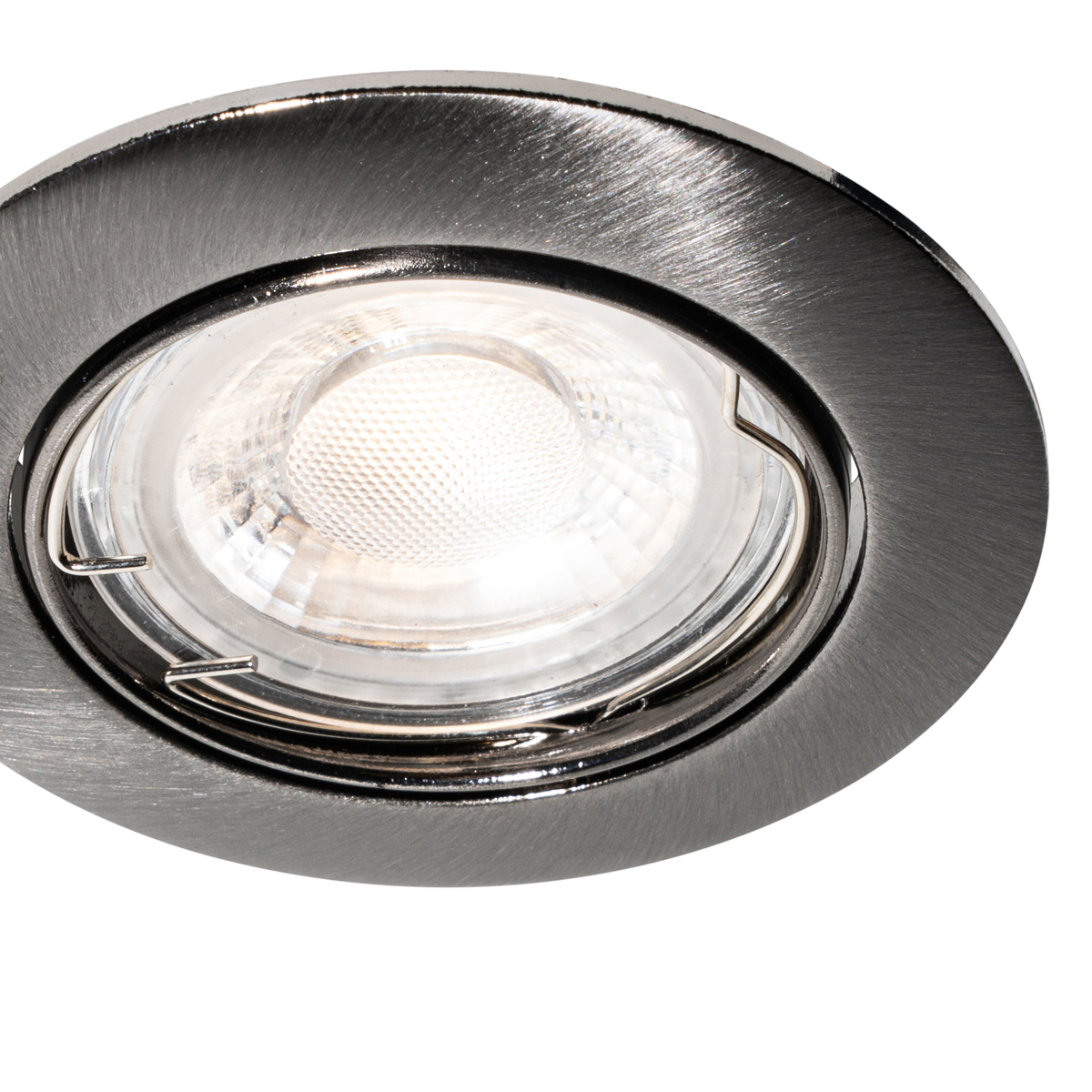 Set van 6 moderne inbouwspots gunmetal GU10 50mm rond kantelbaar - Edu
