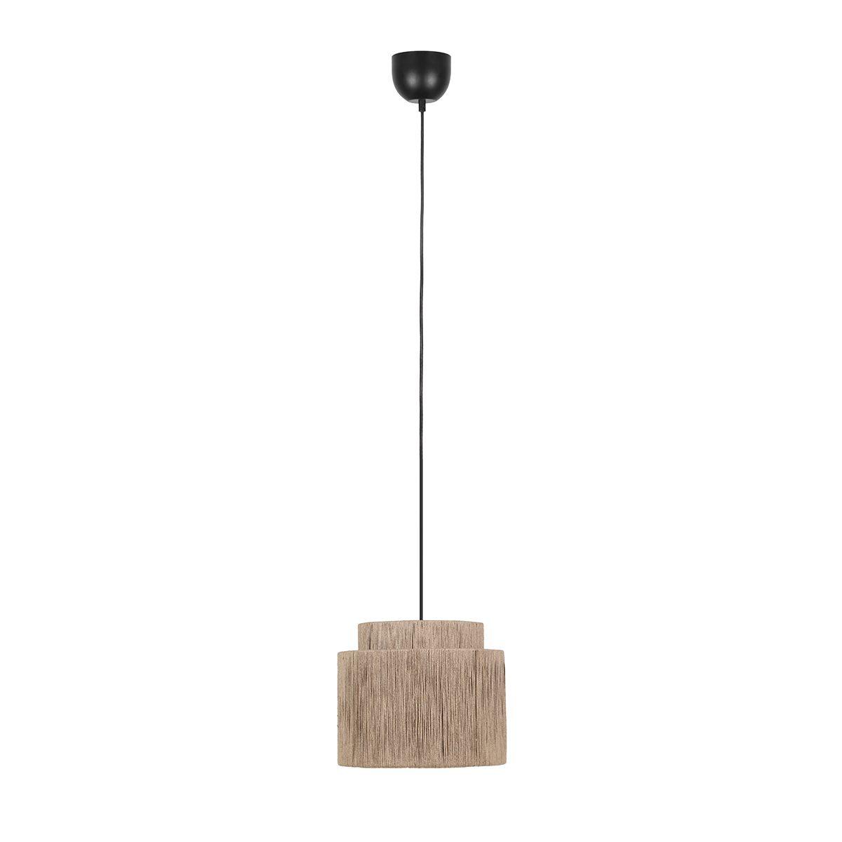 Japandi függőlámpa fekete barna kötéllel 31cm - Smilla