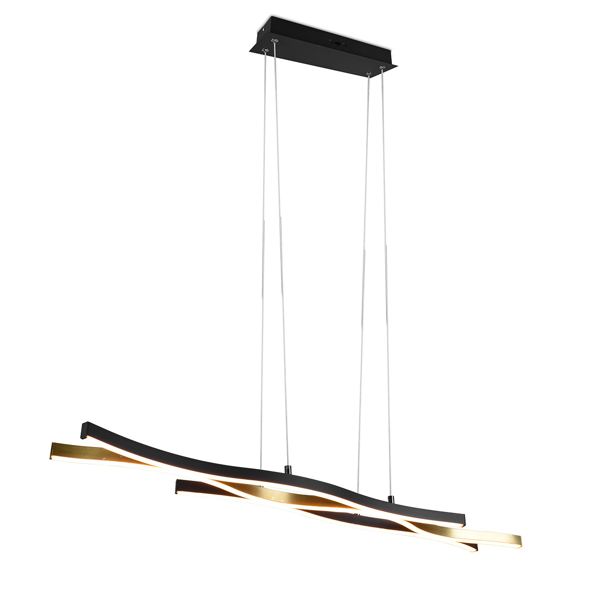 Design hanglamp zwart met goud incl. LED dimbaar - Blaze