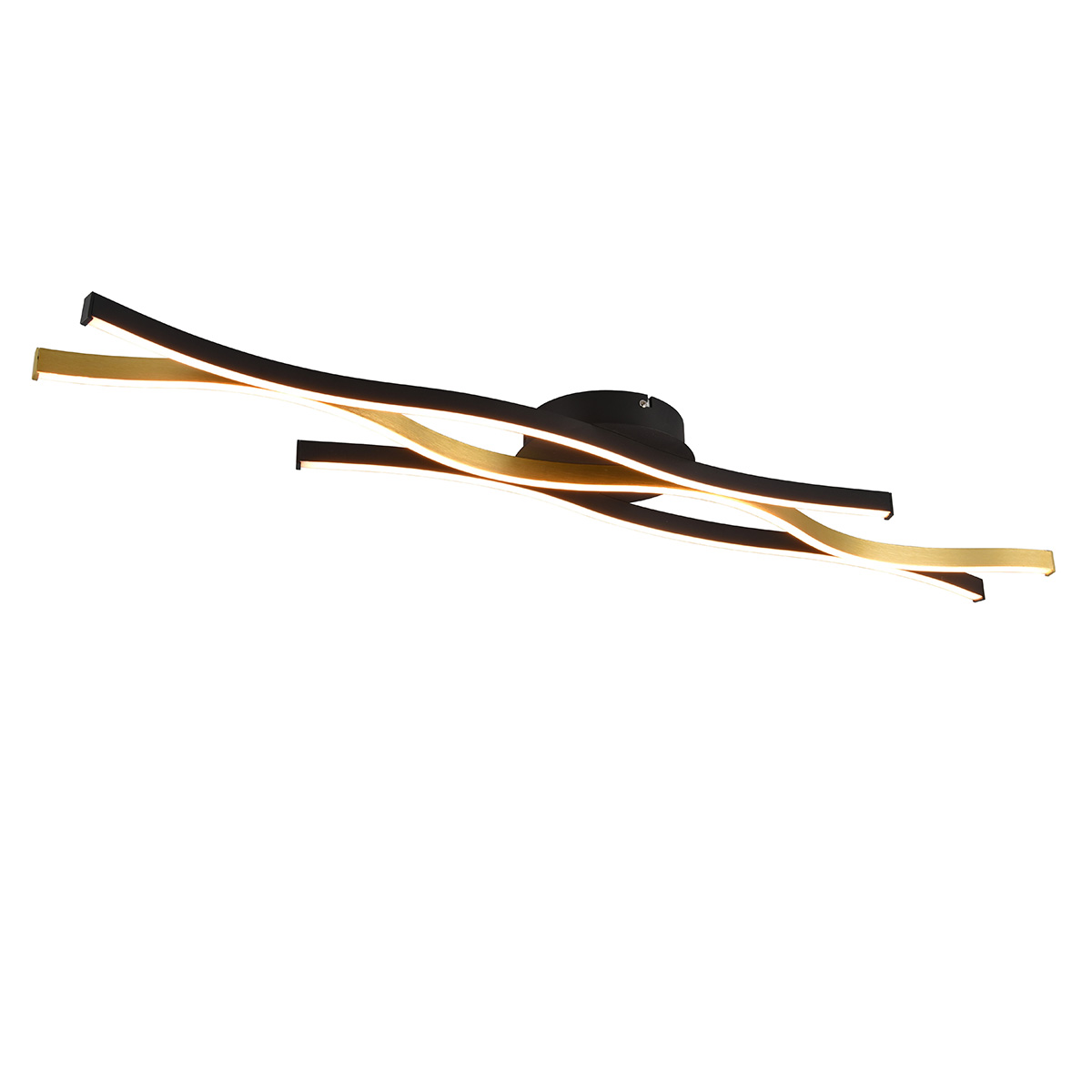 Design plafondlamp zwart met goud incl. LED dimbaar - Blaze