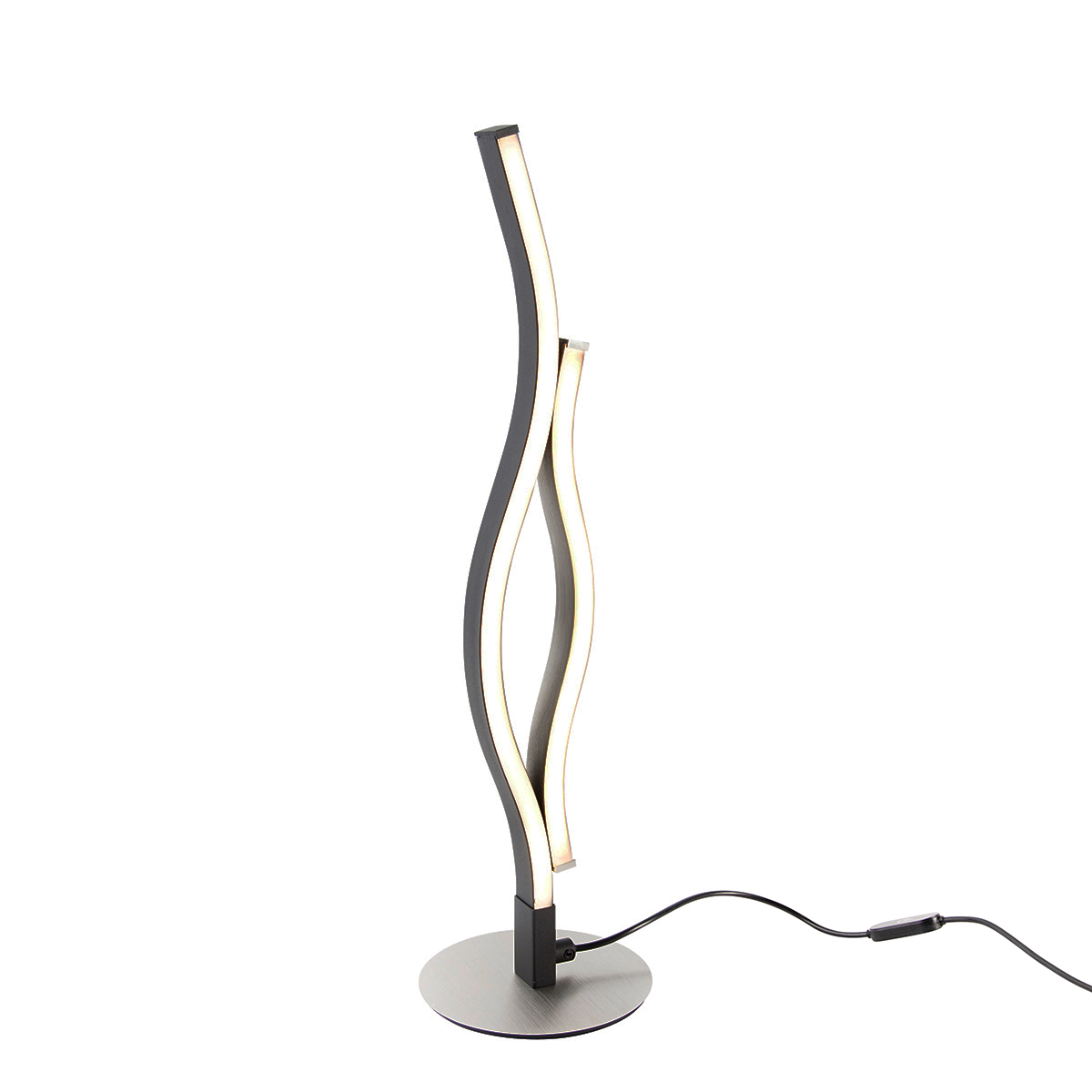 Lampă de masă de design neagră cu argintiu incluzând LED cu 3 trepte de intensitate reglabilă în Kelvin - Blaze