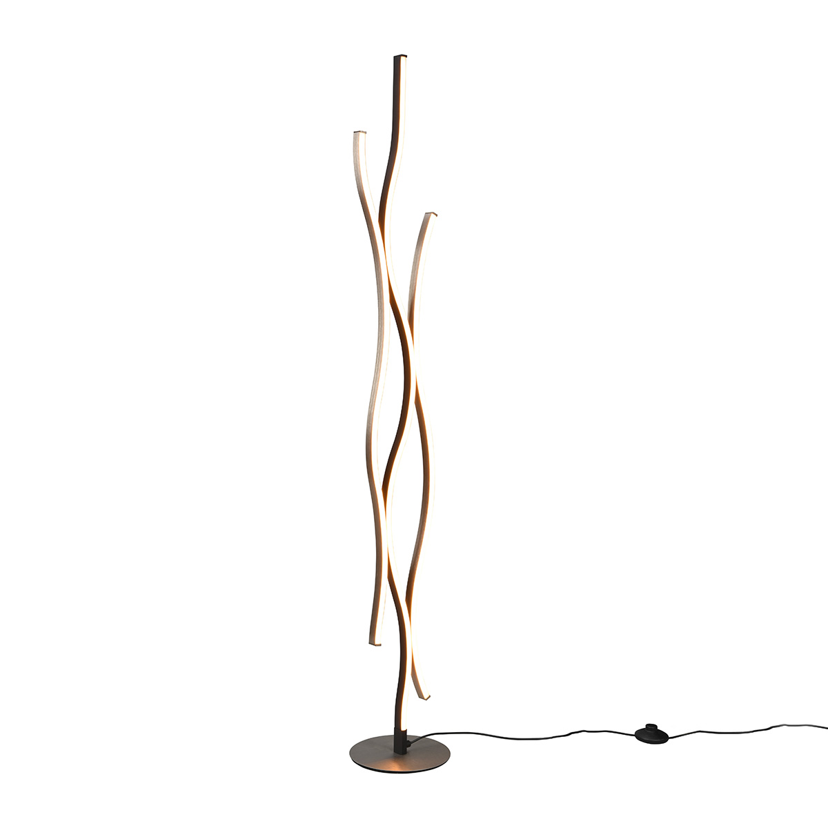 Design vloerlamp zwart met zilver incl. LED dimbaar - Blaze