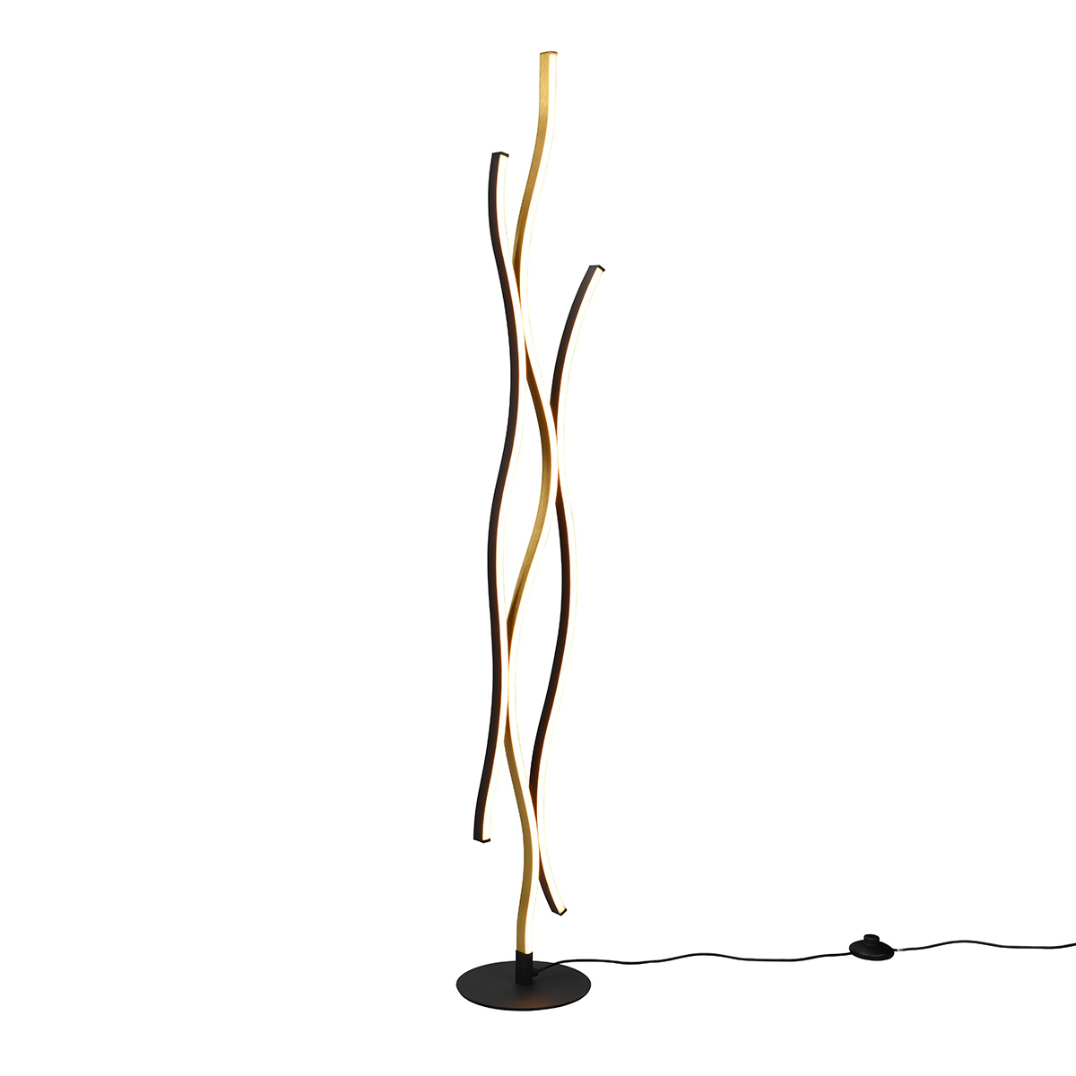 Design vloerlamp zwart met goud incl. LED dimbaar - Blaze