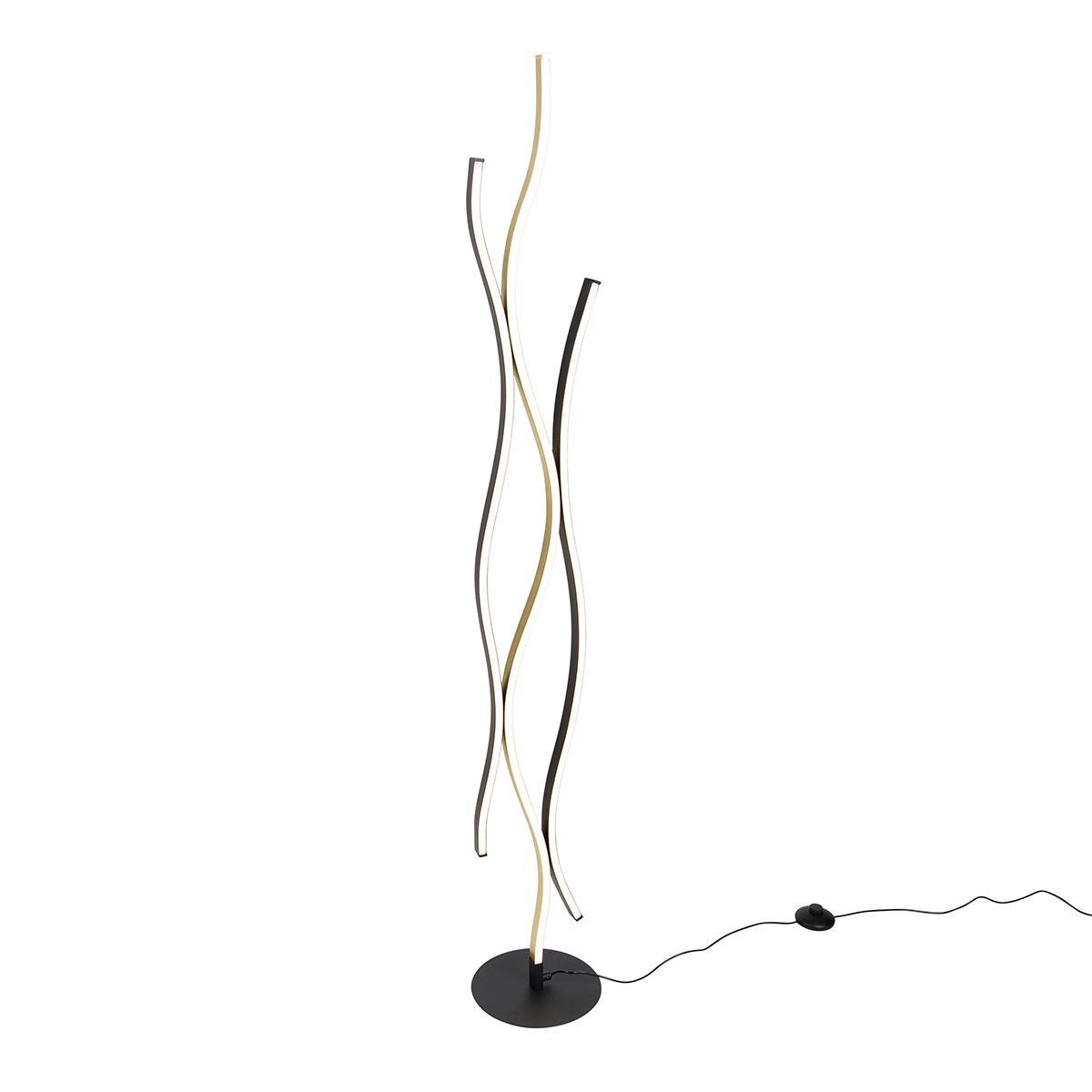 Design vloerlamp zwart met goud incl. LED dimbaar - Blaze