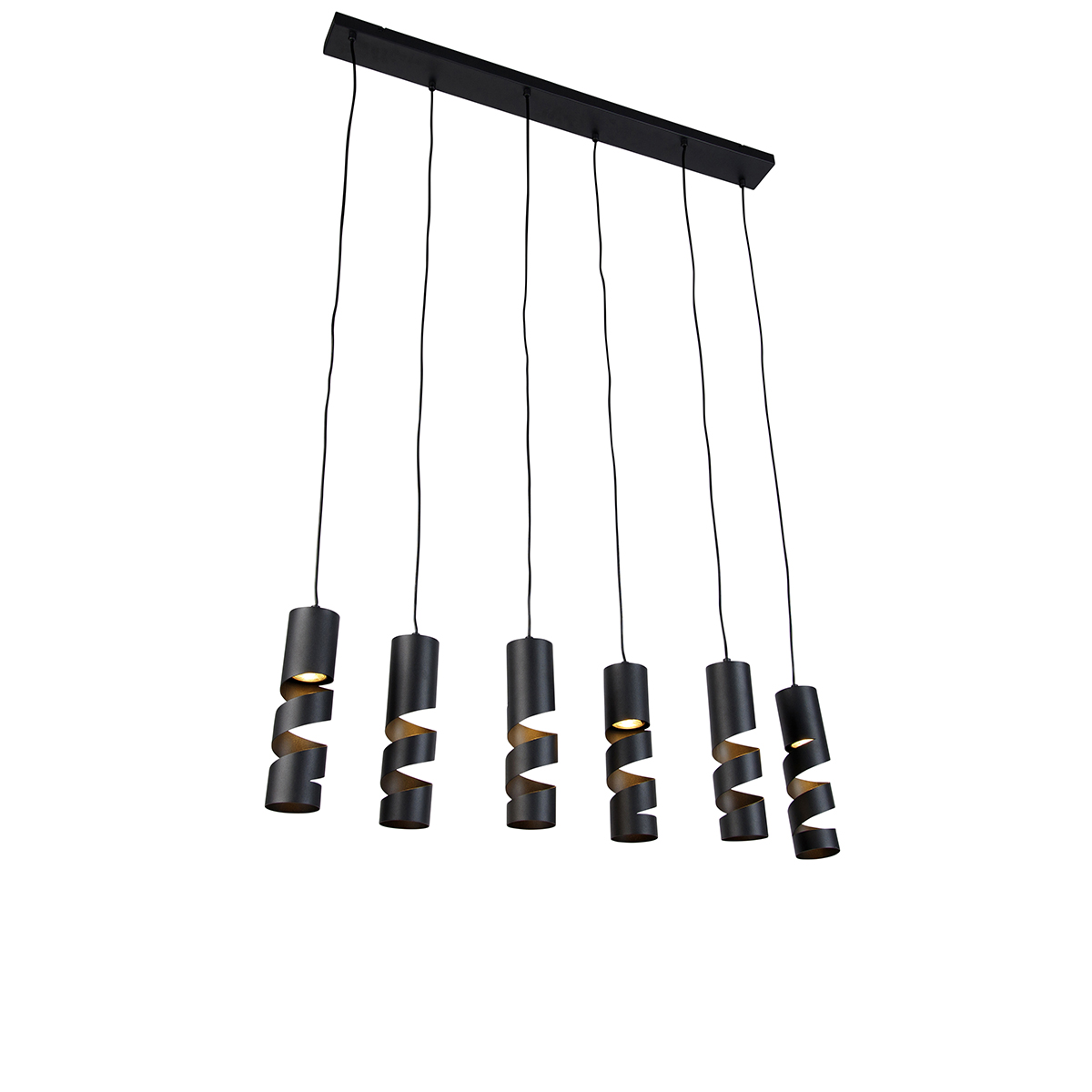 Moderne hanglamp zwart 6-lichts - Stream
