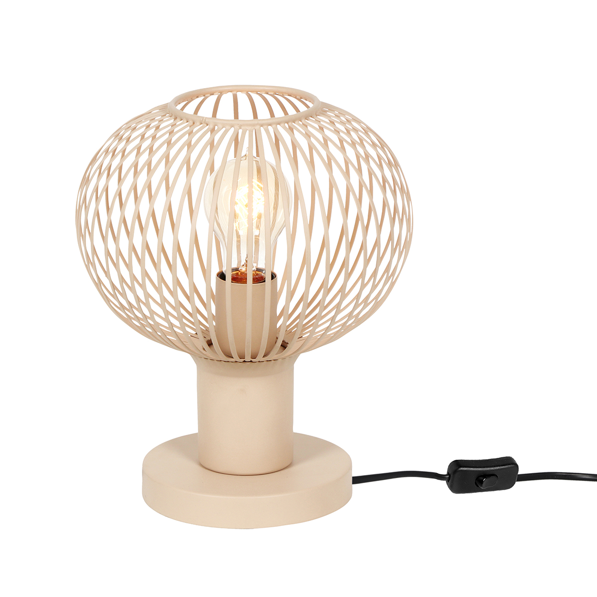 Modern drót asztali lámpa bézs 23cm - Gila