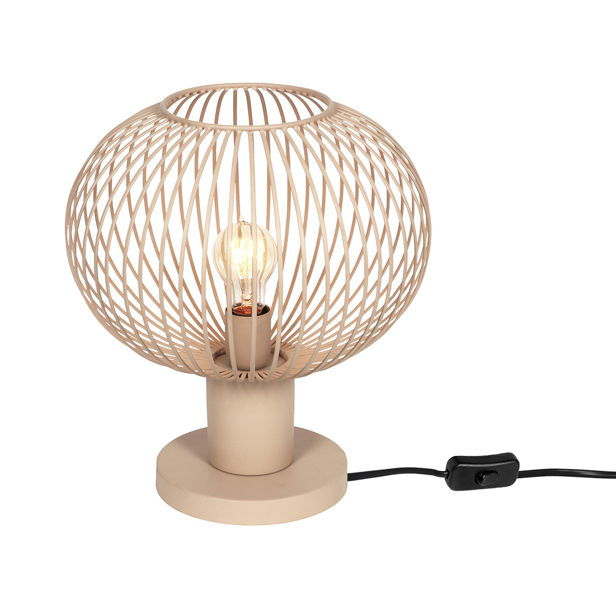 Modern dróthálós asztali lámpa bézs 33 cm - Gila