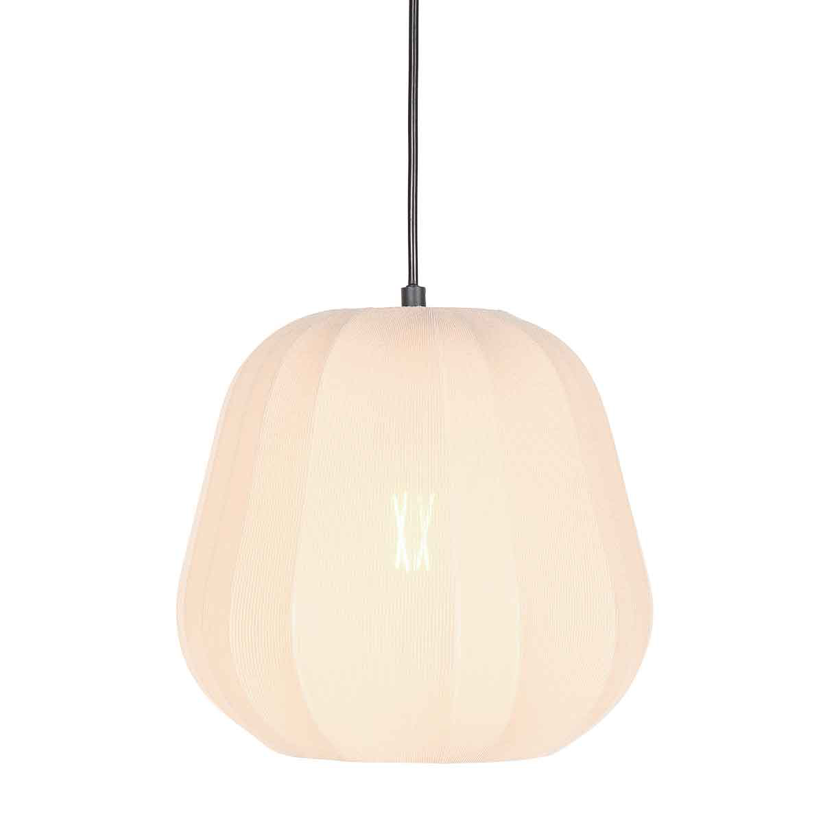 Japandi függőlámpa krémszínű szövetbúrával, 25 cm - Sable