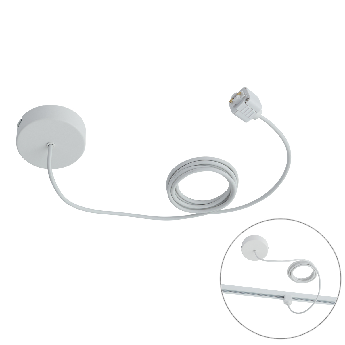 Tápellátás 1 fázisú sínhez kerek rögzítőlappal, fehér - Iconic