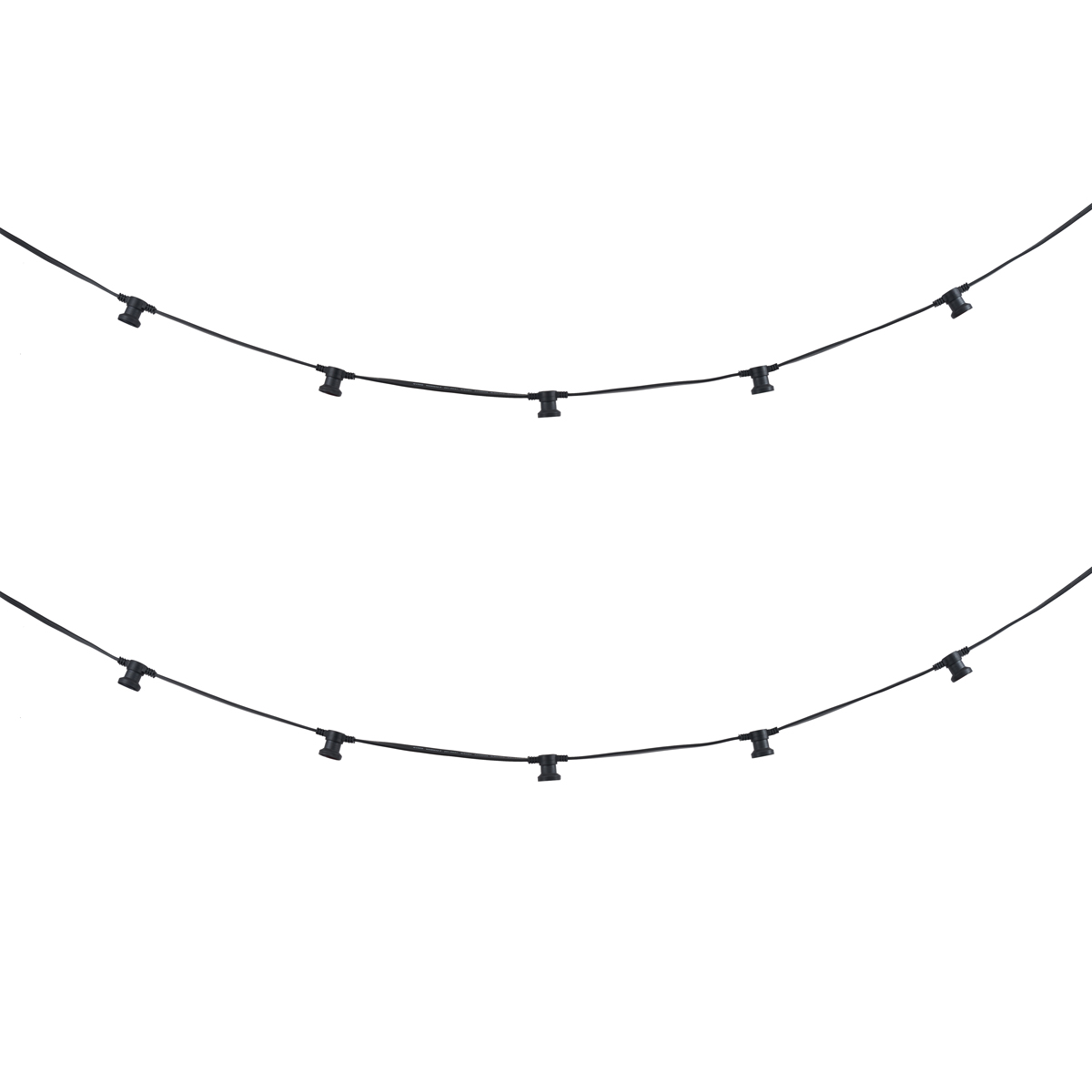 Összekapcsolható fekete fényfüzér dugóval 6m 10-izzós IP54 - Lubber