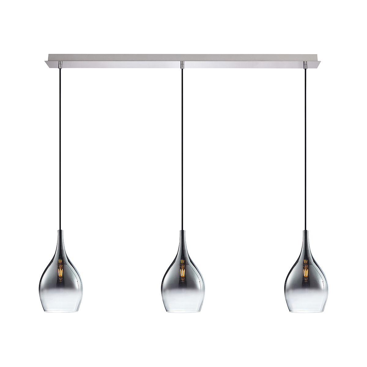 Moderne hanglamp chroom met smoke glas 3-lichts - Pilua