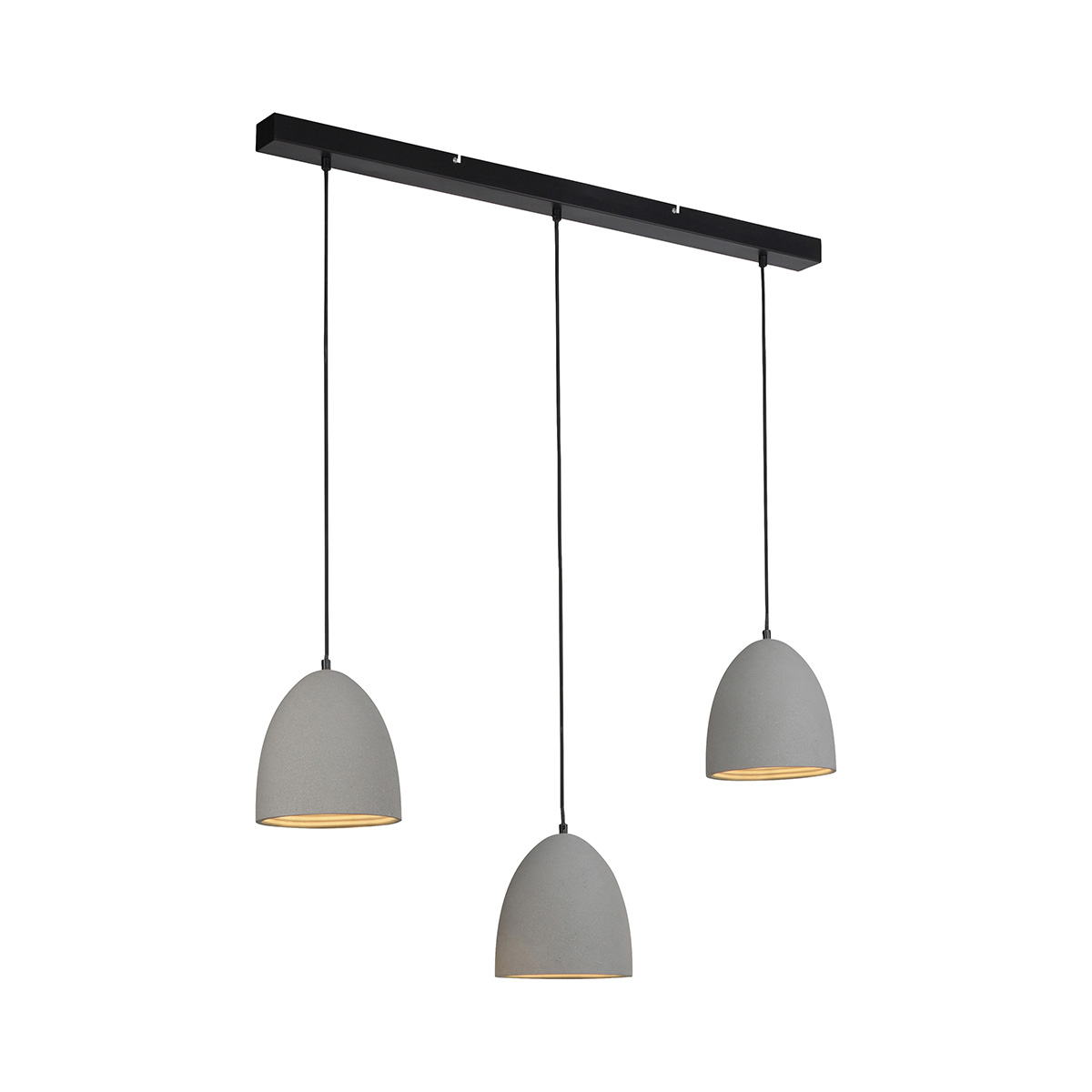 Moderne hanglamp zwart met grijs beton 3-lichts - Eton