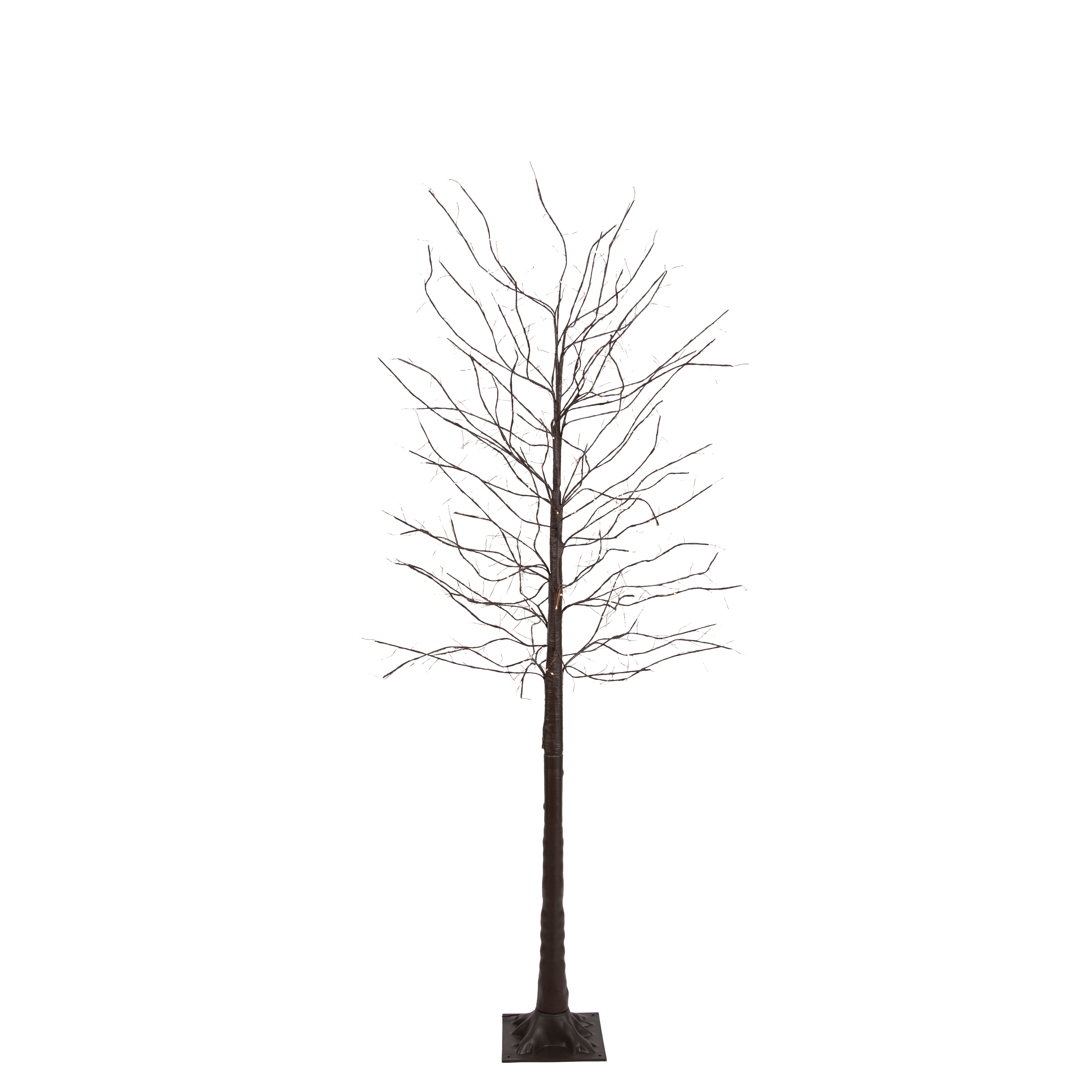 Karácsonyi állólámpa barna fa 180 cm LED-del, időzítővel IP44 - Ki