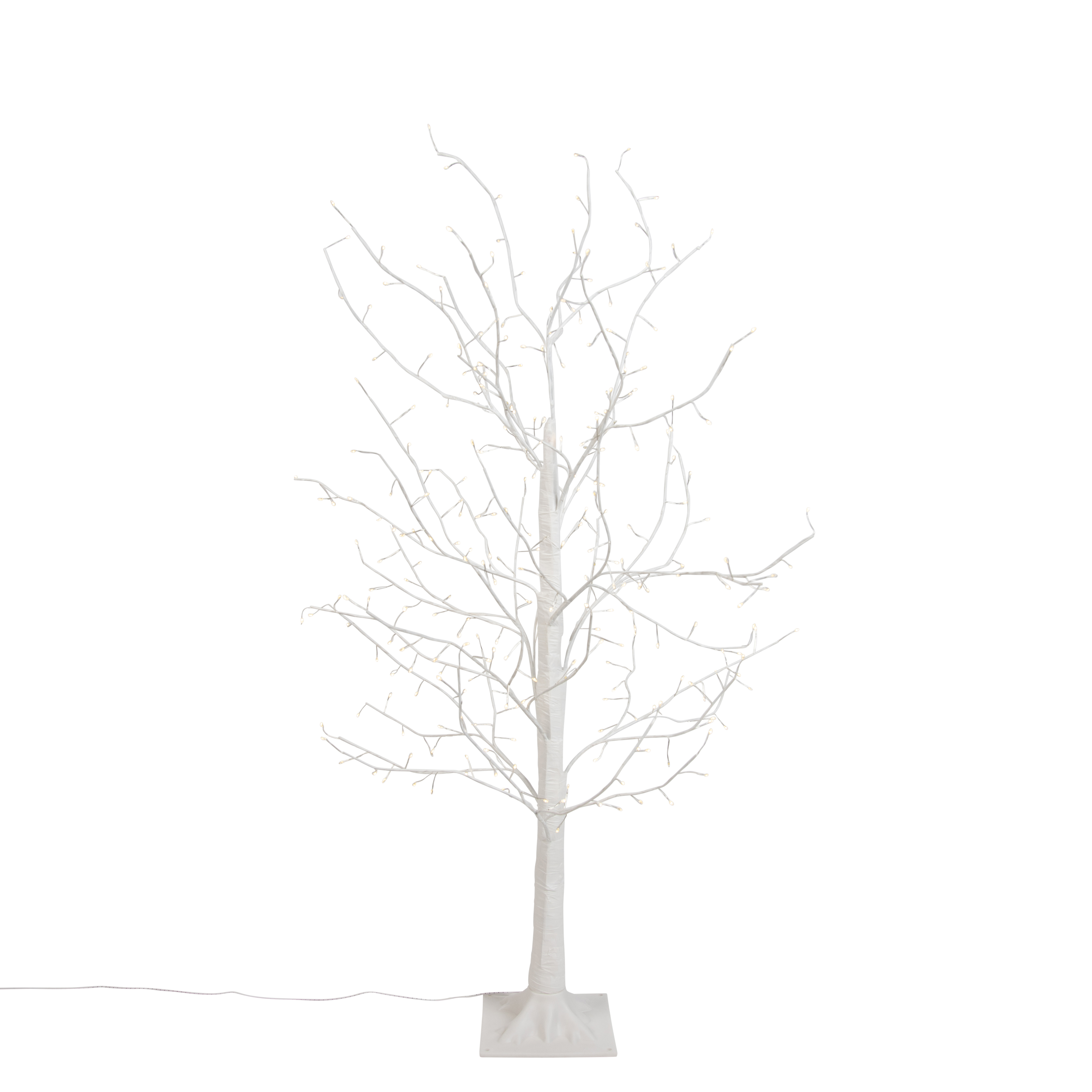 Karácsonyi állólámpa fehér fa 120 cm LED-del, időzítővel IP44 - Ki