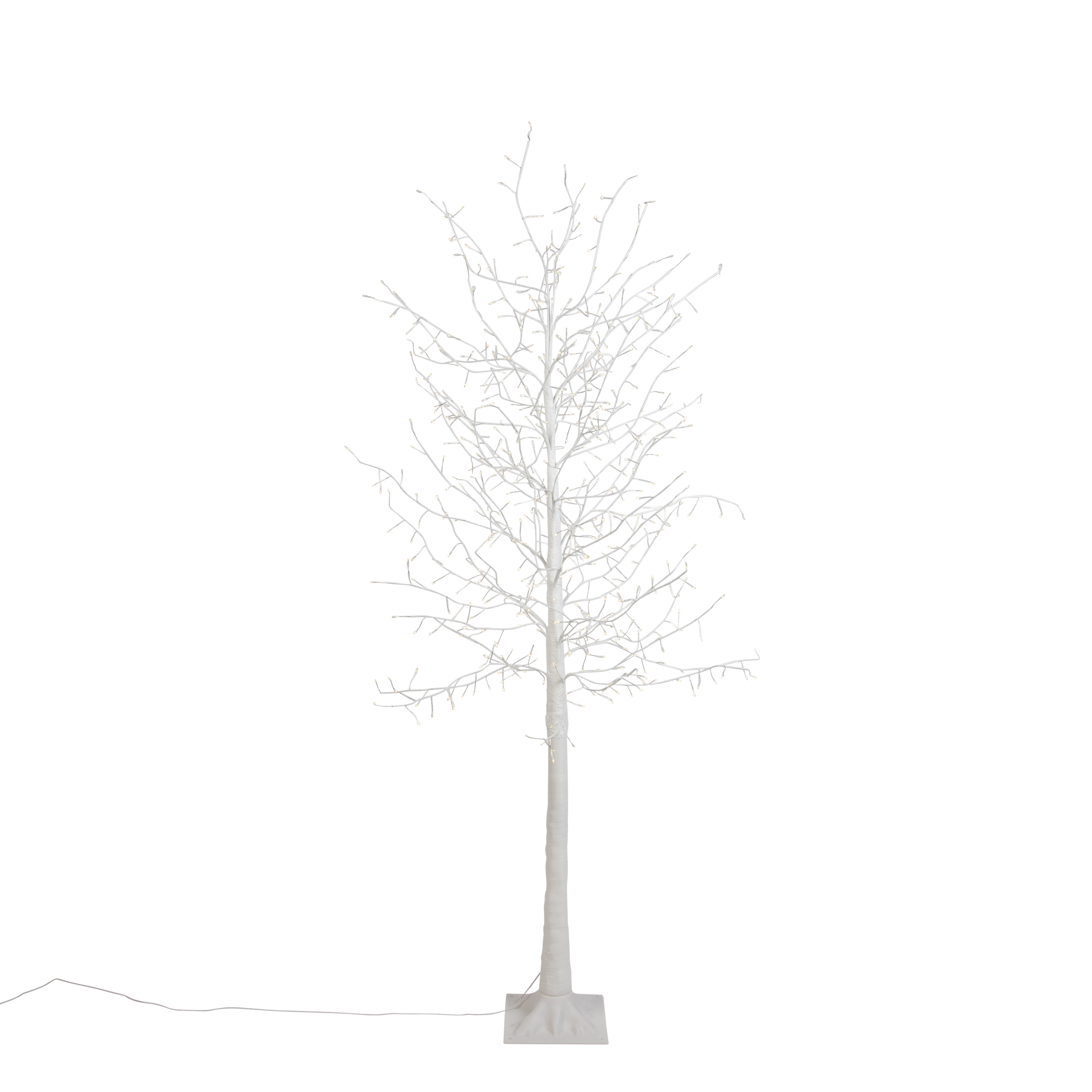 Karácsonyi állólámpa fehér fa 180 cm LED-del, időzítővel IP44 - Ki