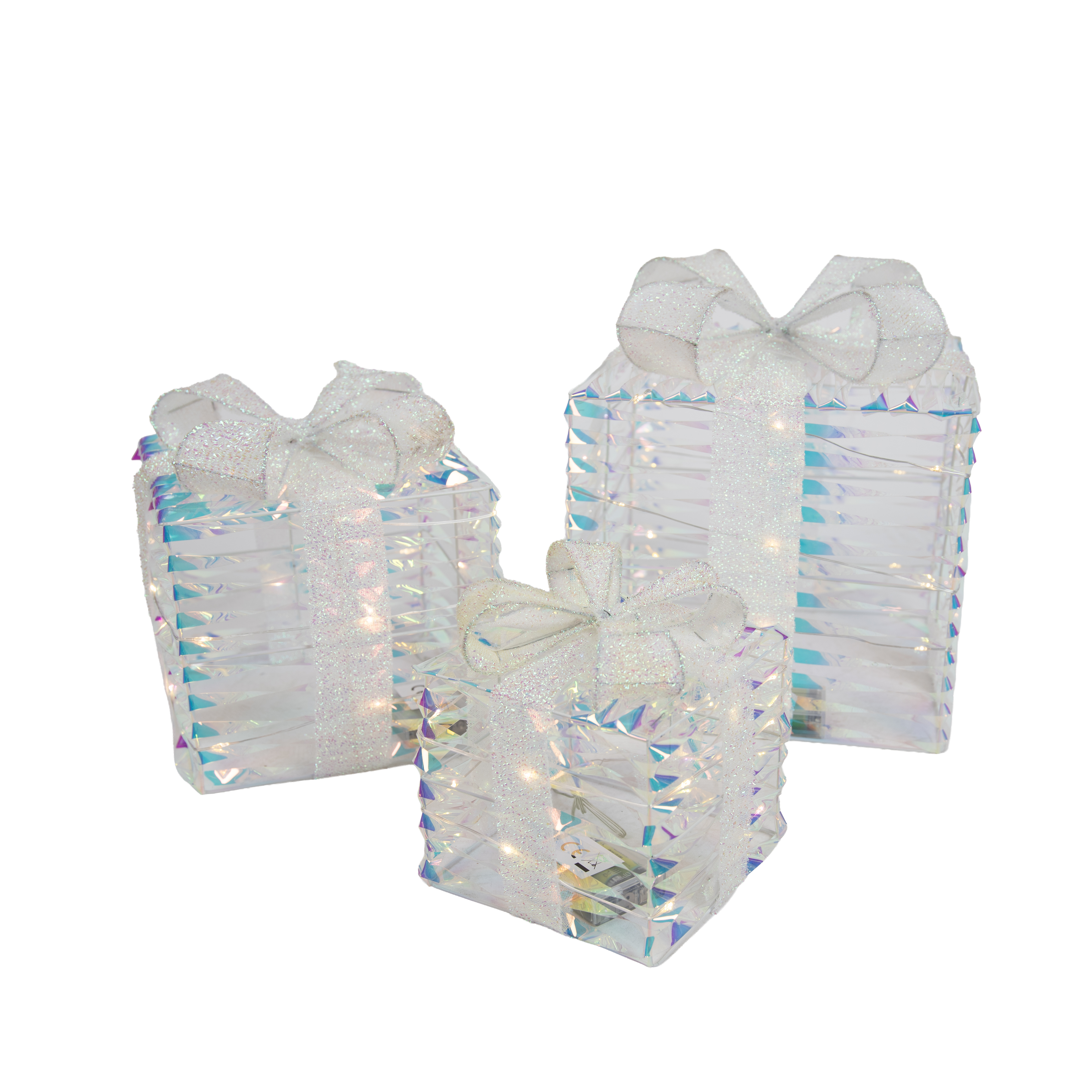 3 darabos karácsonyi szivárvány ajándékkészlet LED-del - Niji