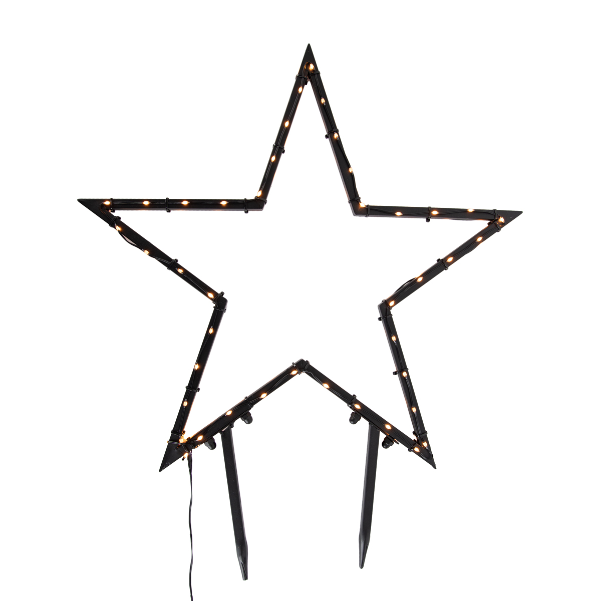 Karácsonyi reflektorfény csillag karácsonyi fekete 60 cm LED-del IP44 - Kas