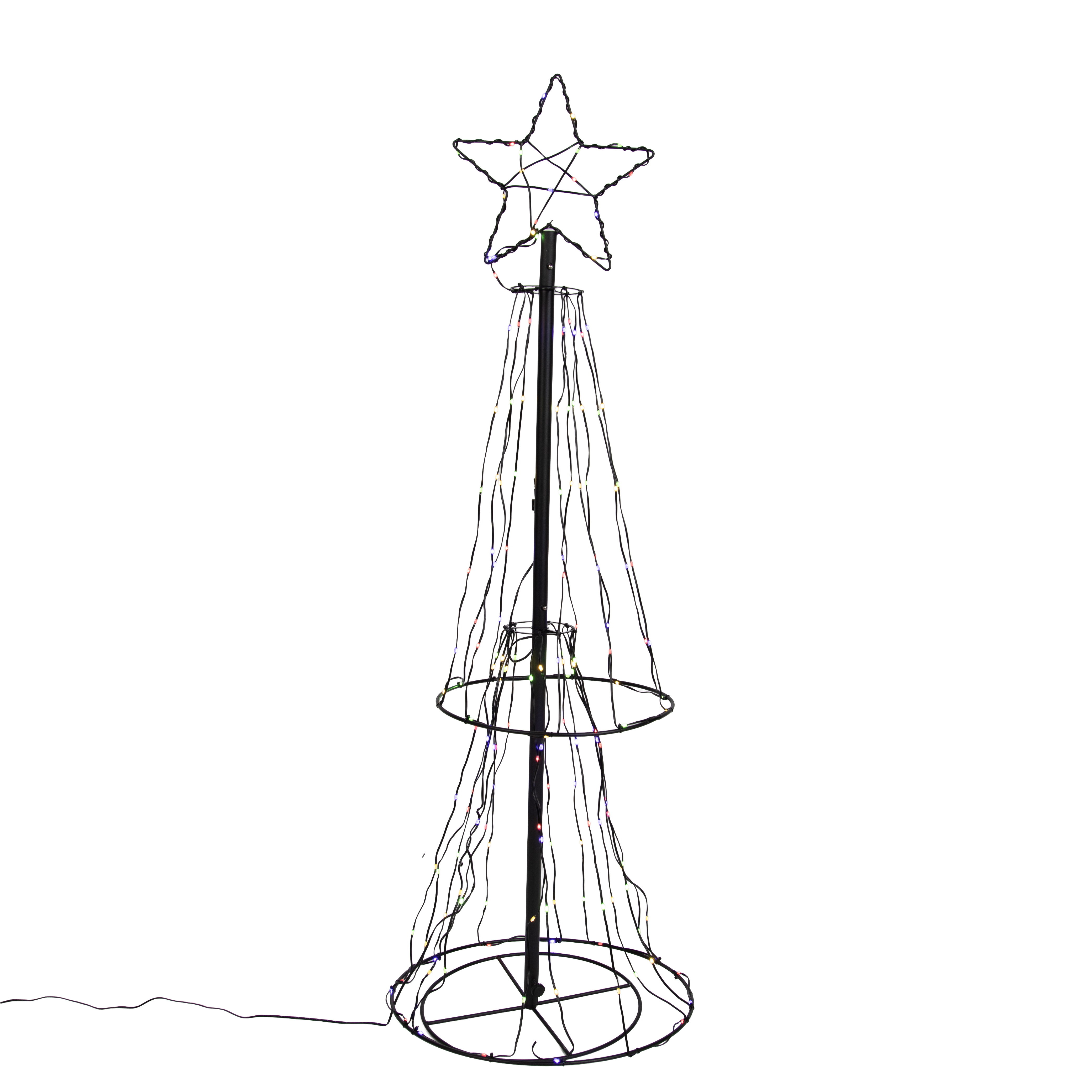Karácsonyi állólámpa fekete fa 150 cm LED RGB-vel, időzítővel IP44 - Ugoku