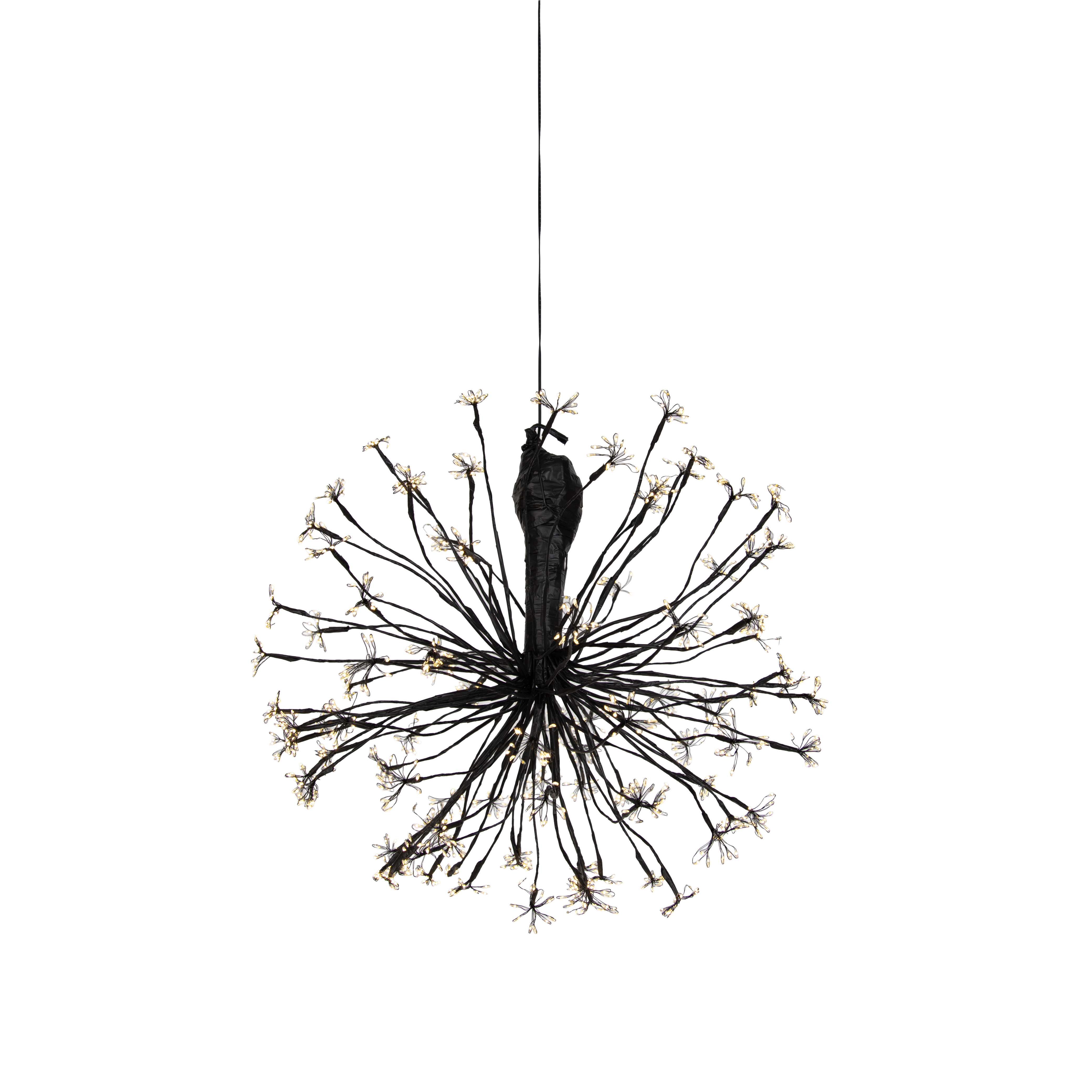 Karácsonyi függő gömblámpa fekete 60 cm LED-del, időzítővel IP44 - Nobu