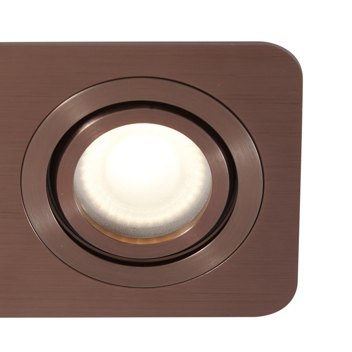 Set of 6 Rounded Recessed Spotlights Dark Bronze GU10 50mm Swiveling and Tilting IP44 2-Lights - Alberto