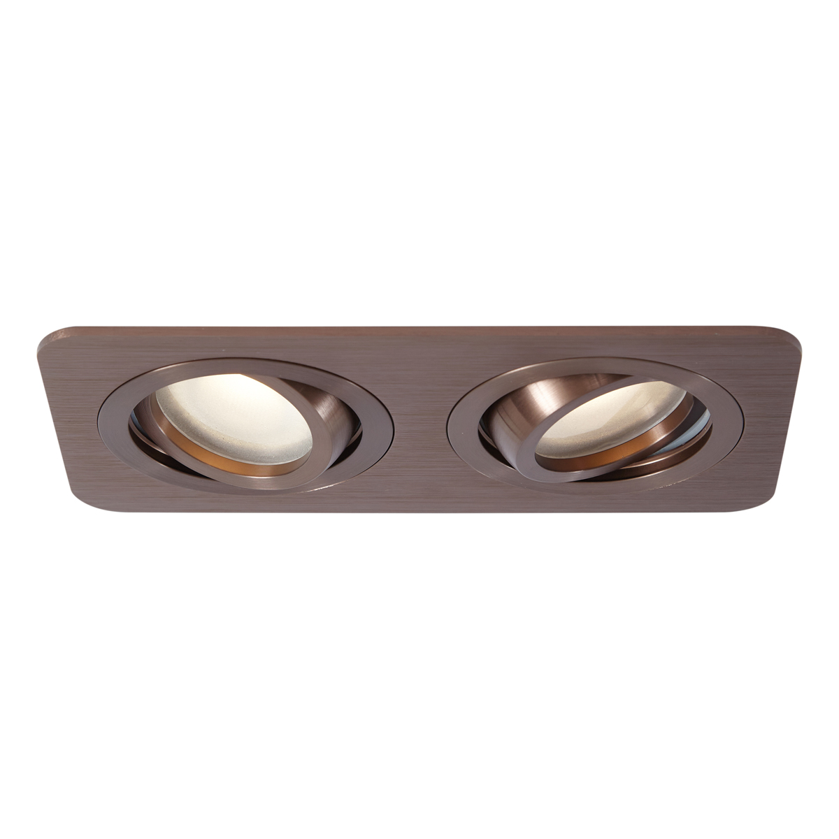 Set of 6 Rounded Recessed Spotlights Dark Bronze GU10 50mm Swiveling and Tilting IP44 2-Lights - Alberto