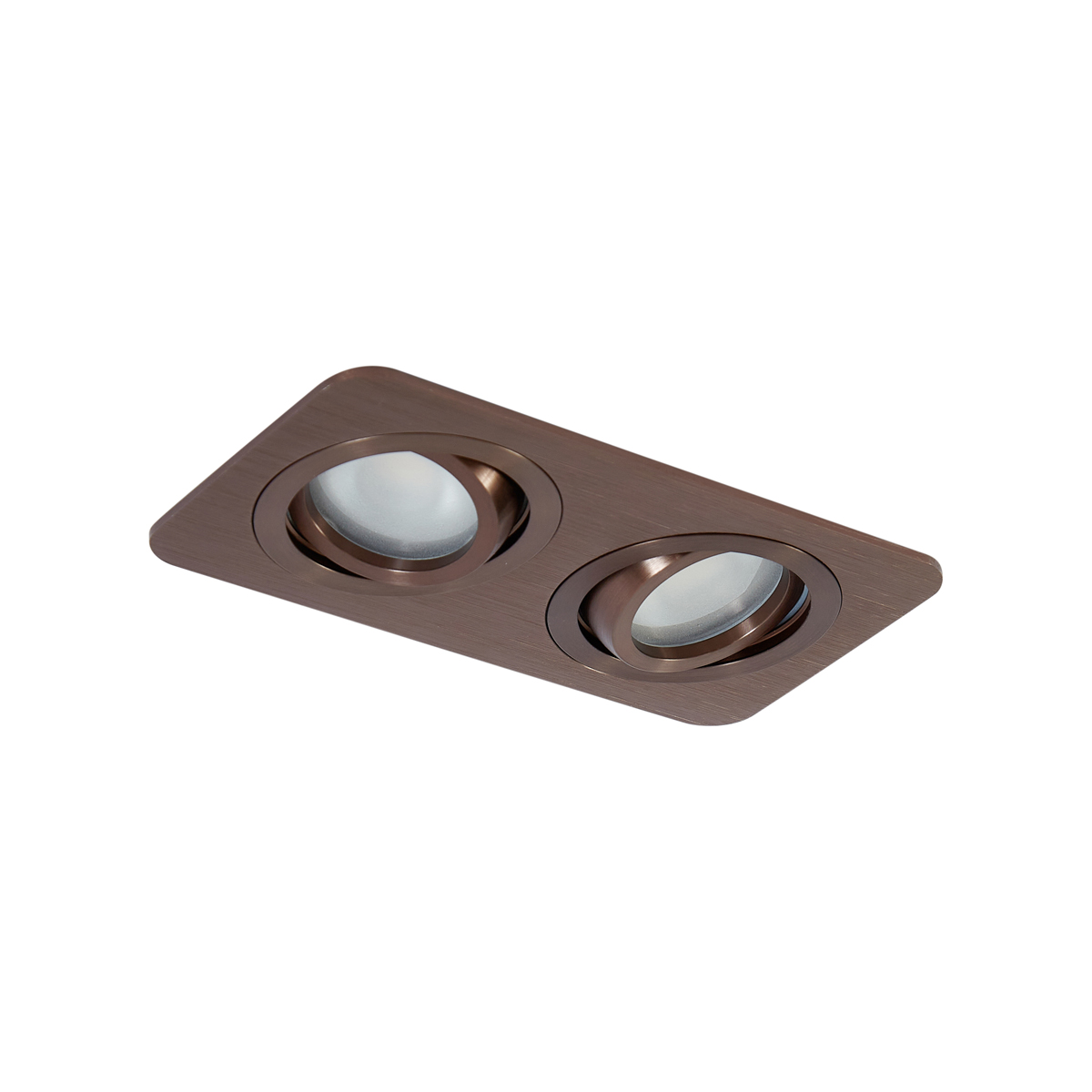 Set of 6 Rounded Recessed Spotlights Dark Bronze GU10 50mm Swiveling and Tilting IP44 2-Lights - Alberto