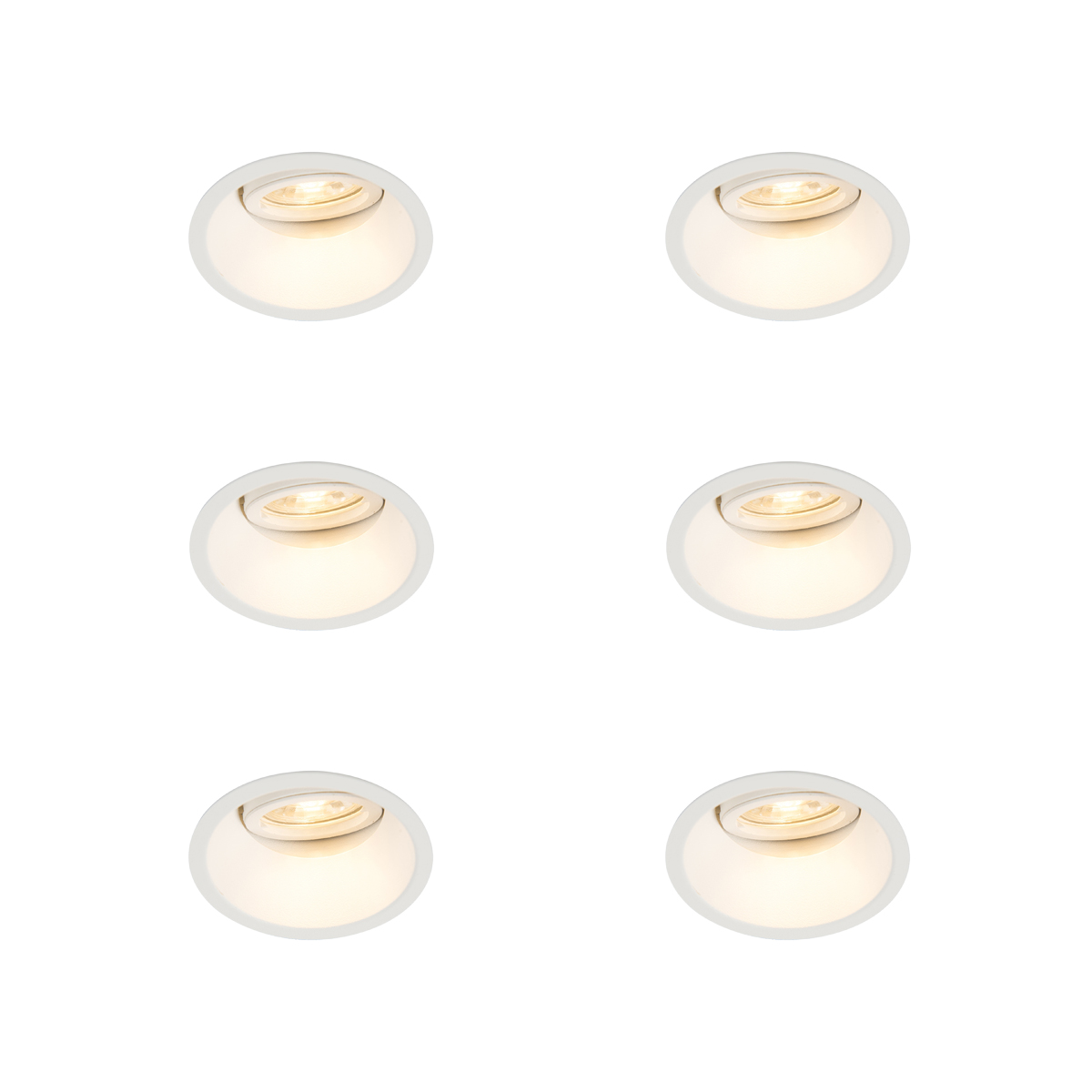 Sada 6 ks Zapustené bodové svietidlo biele otočné a sklopné - Alloy