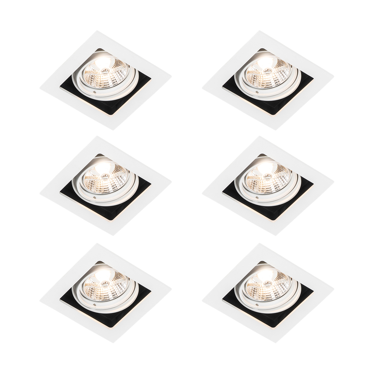 Sada 6 ks Zapustené bodové biele nastaviteľné - Artemis 70