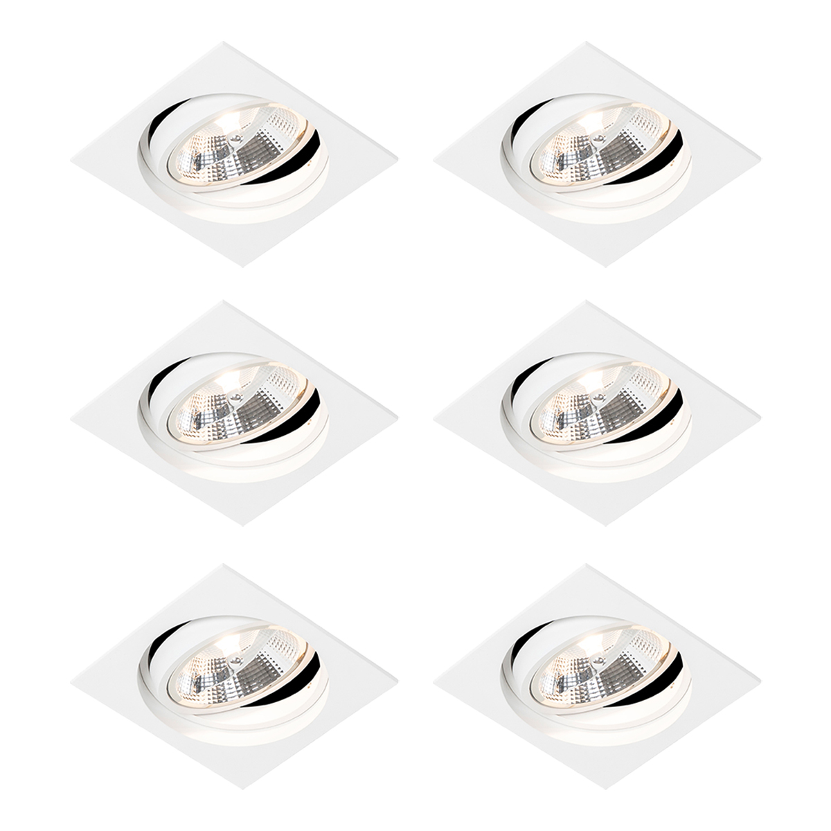 Sada 6 ks Moderné zapustené bodové biele nastaviteľné - skľučovadlo 111