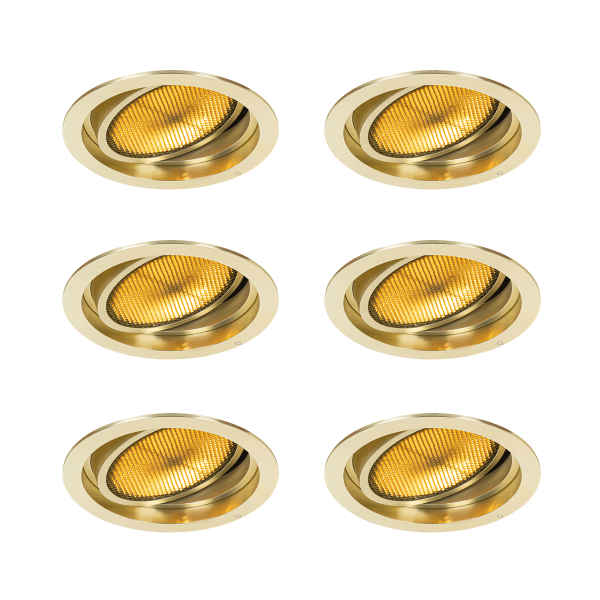 6 darabos modern, arany színű, állítható süllyesztett spotlámpa szett - Coop 111 Honey