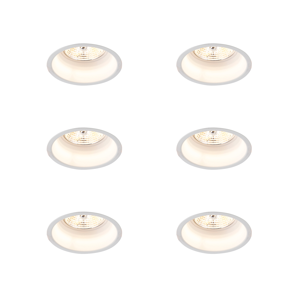Sada 6 moderných zapustených bodových svetiel biela AR70 - Dept